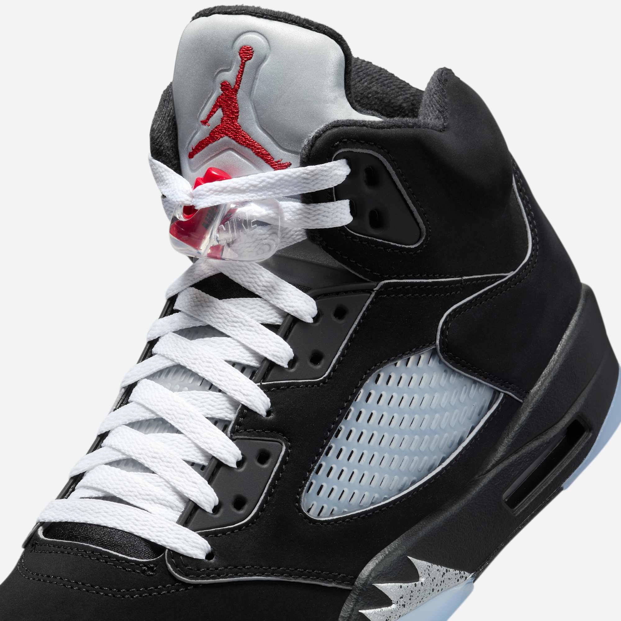 (Men's) Air Jordan 5 Retro 'Reimagined Black / Metallic Silver' (2025) HF3975-001 Air Jordan 5 Mesh Panel Basketball Shoes