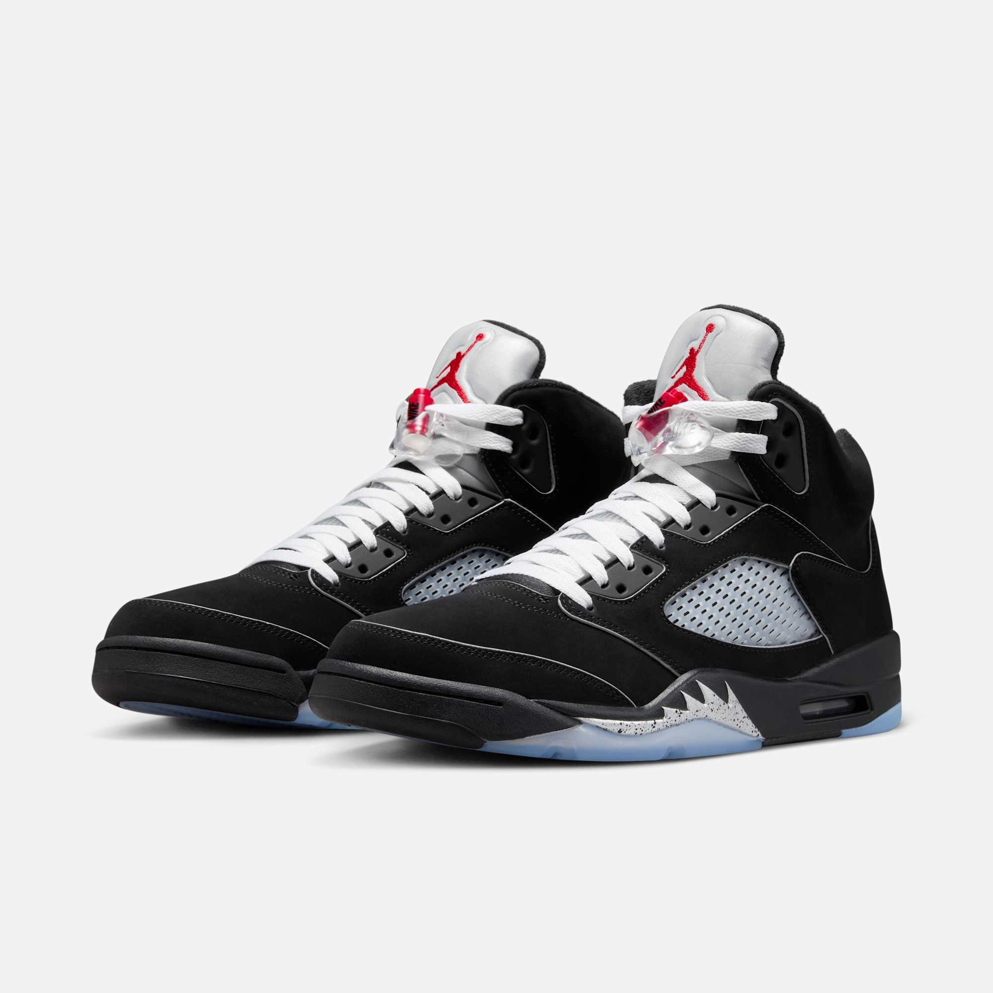 (Men's) Air Jordan 5 Retro 'Reimagined Black / Metallic Silver' (2025) HF3975-001 Air Jordan 5 Mesh Panel Basketball Shoes
