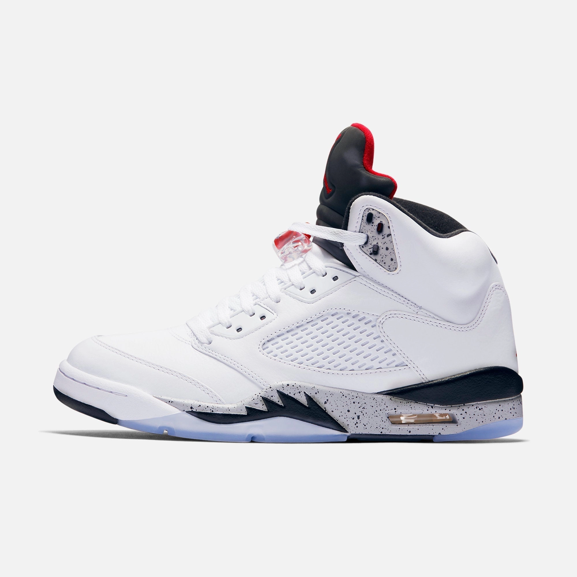 (Men's) Air Jordan 5 Retro 'White Cement' (2017) 136027-104 Air Jordan 5 shoes with mesh panel details