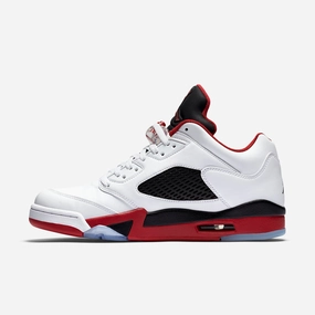 (Men's) Air Jordan 5 Retro Low 'Fire Red' (2016) 819171-101 Air Jordan 5 shoes with mesh panel details
