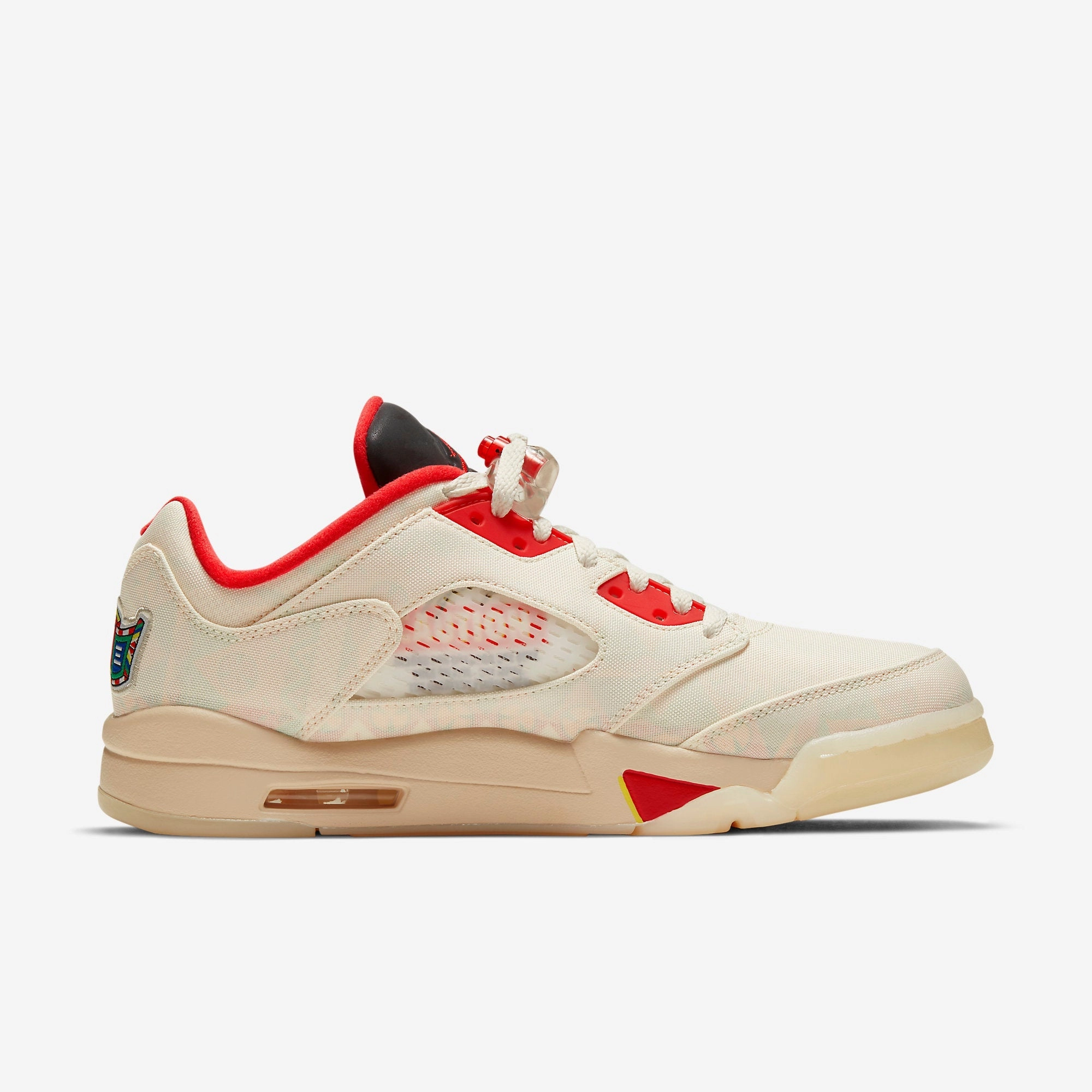 (Men's) Air Jordan 5 Retro Low CNY 'Chinese New Year' (2021) DD2240-100 Air Jordan 5 Mesh Panel Basketball Shoes