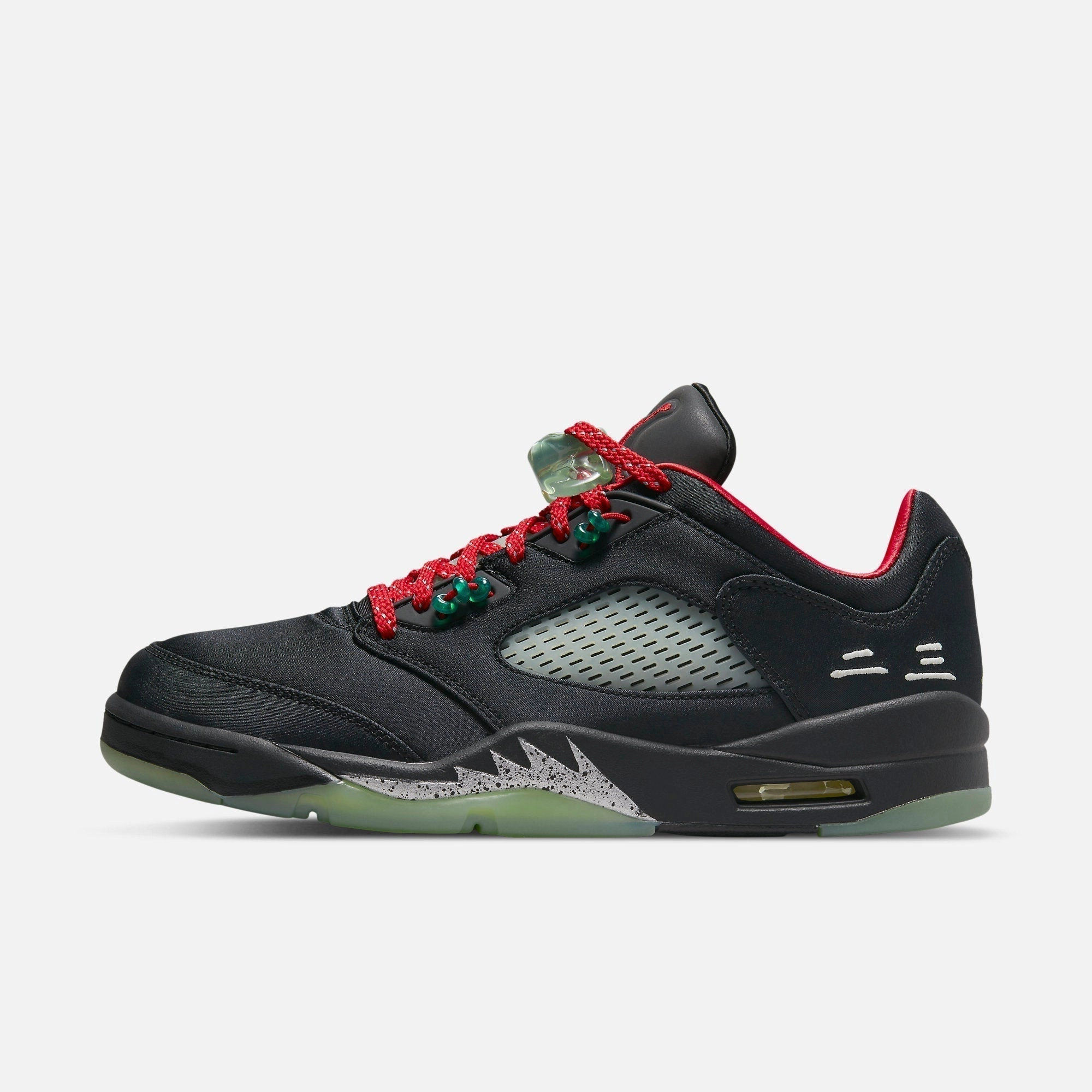 (Men's) Air Jordan 5 Retro Low x CLOT 'Classic Jade' (2022) DM4640-036 Air Jordan 5 shoes with mesh panel details
