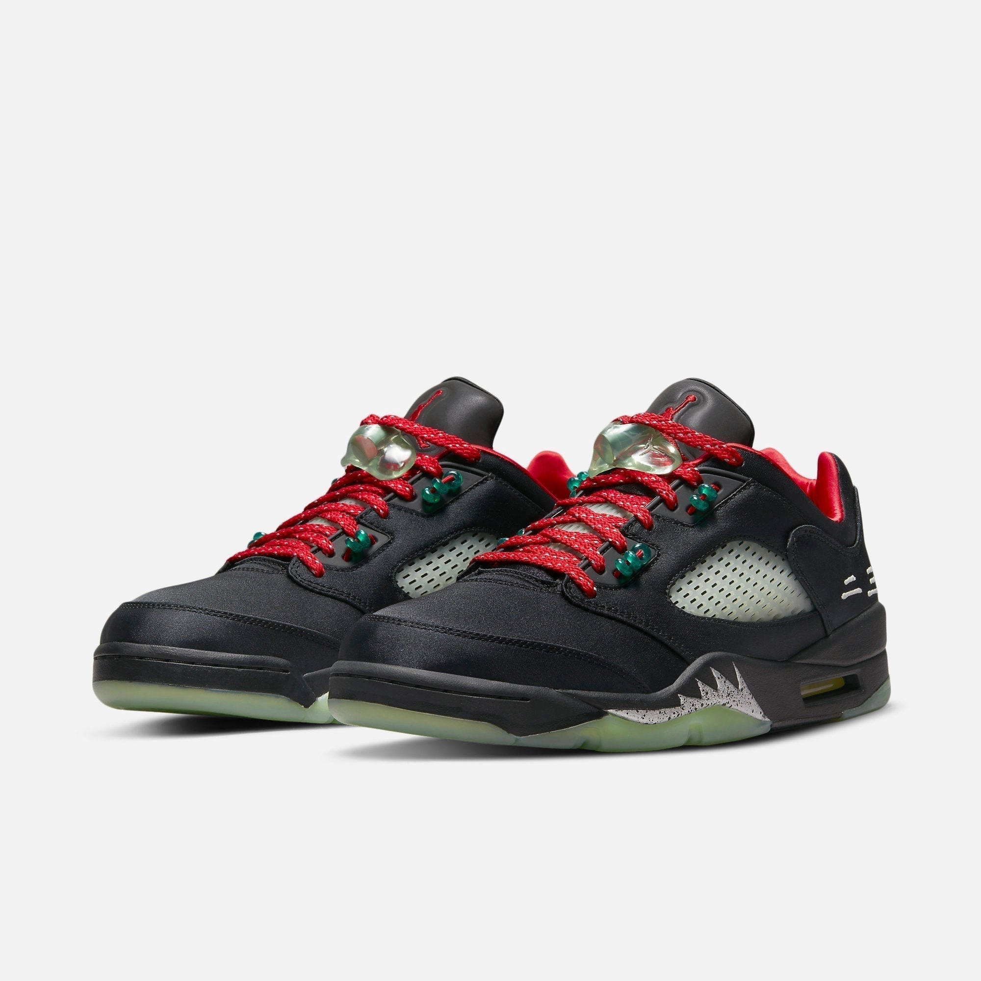 (Men's) Air Jordan 5 Retro Low x CLOT 'Classic Jade' (2022) DM4640-036 Air Jordan 5 Mesh Panel Basketball Shoes