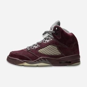 (Men's) Air Jordan 5 Retro LS 'Burgundy' (2006) 314259-602 Air Jordan 5 shoes with mesh panel details