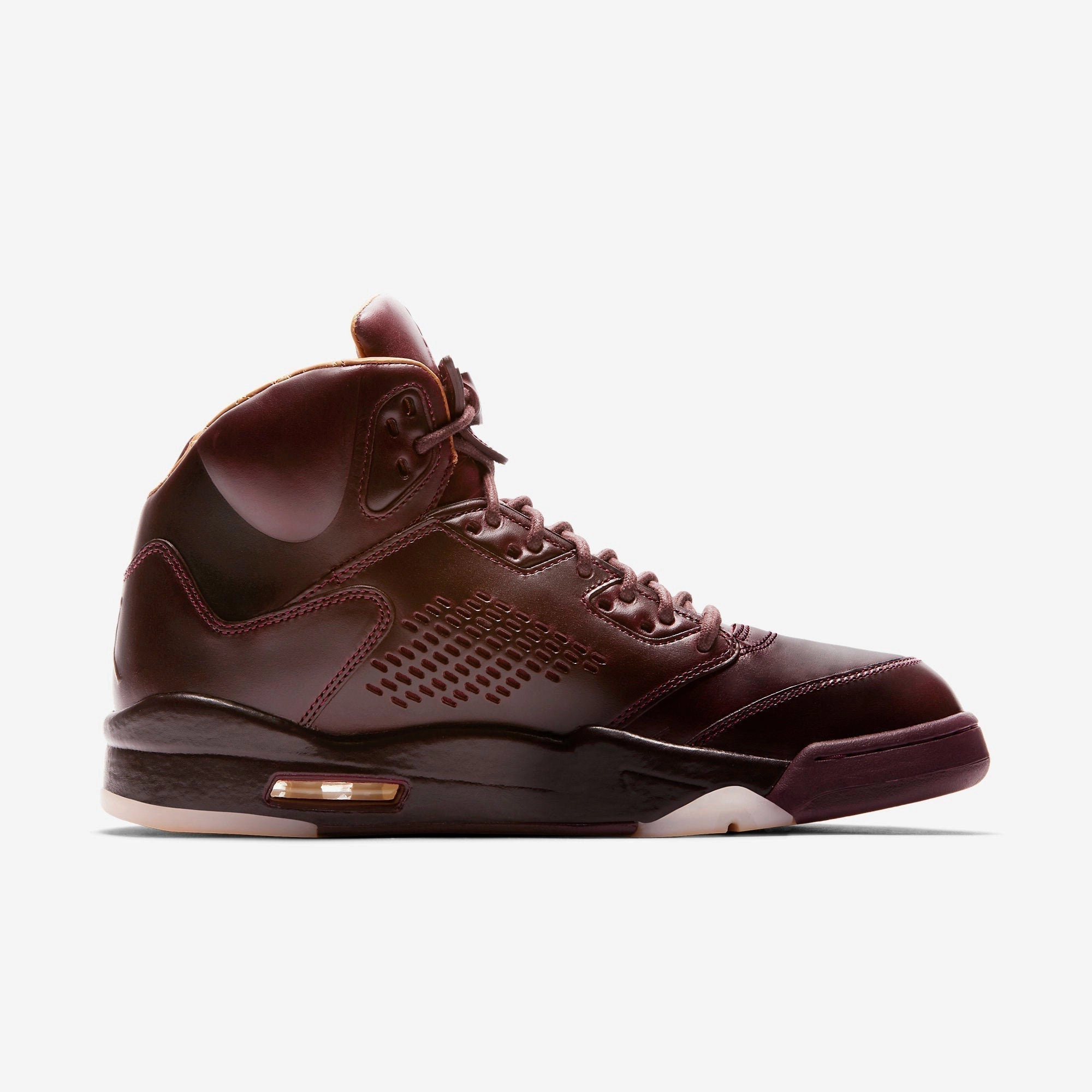 (Men's) Air Jordan 5 Retro Premium 'Bordeaux' (2017) 881432-612 Air Jordan 5 Mesh Panel Basketball Shoes