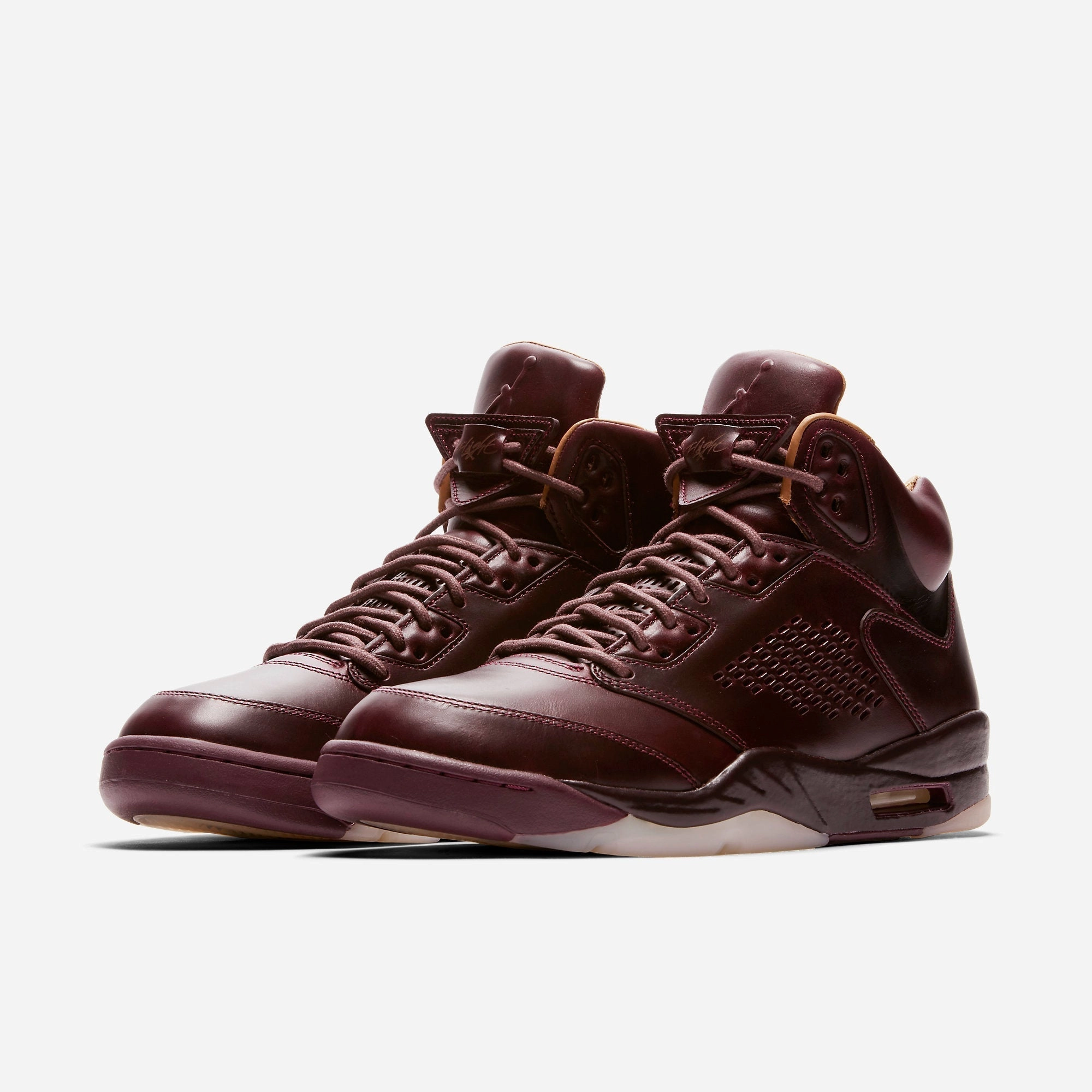 (Men's) Air Jordan 5 Retro Premium 'Bordeaux' (2017) 881432-612 Air Jordan 5 Mesh Panel Basketball Shoes