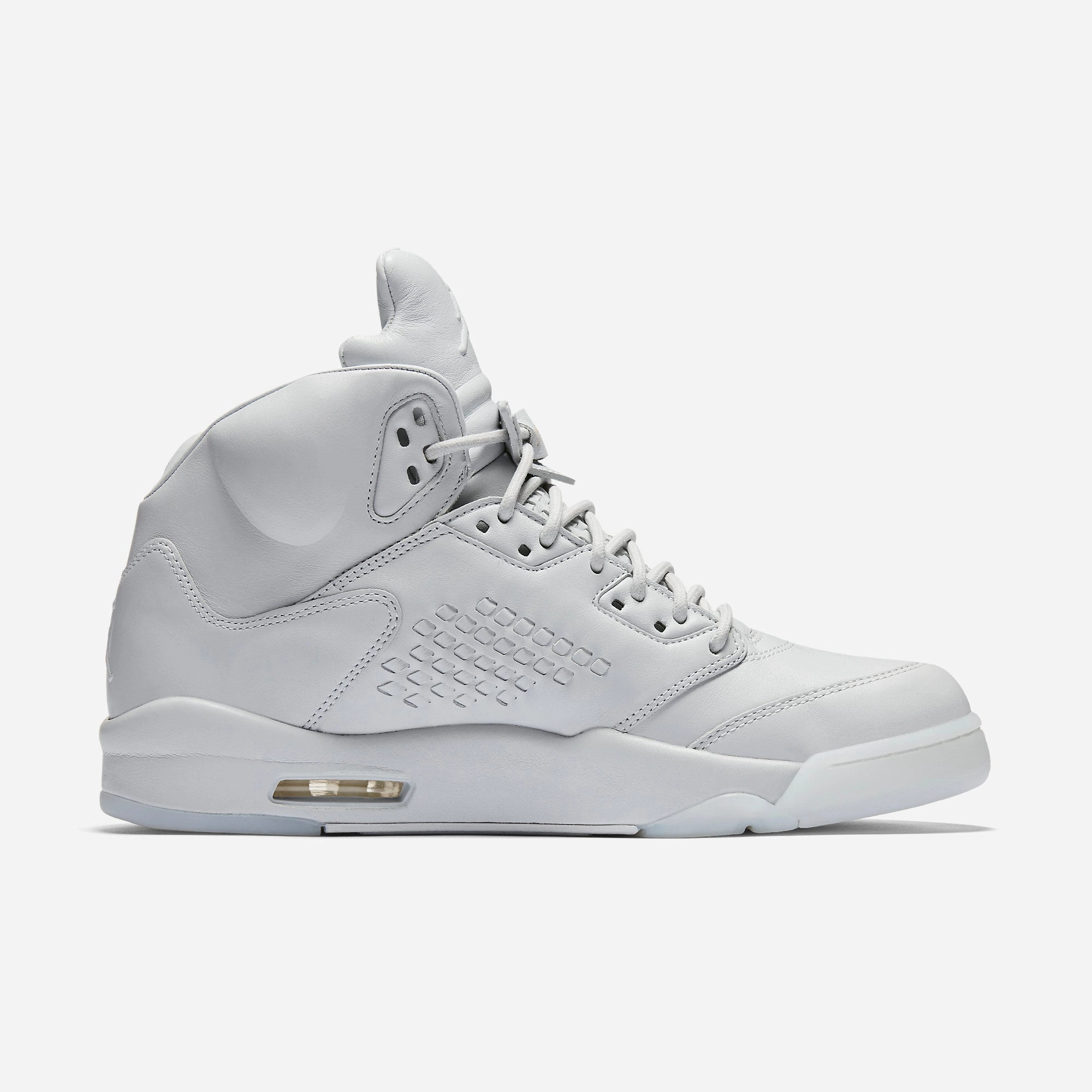 (Men's) Air Jordan 5 Retro Premium 'Pure Platinum' (2017) 881432-003 Air Jordan 5 Mesh Panel Basketball Shoes