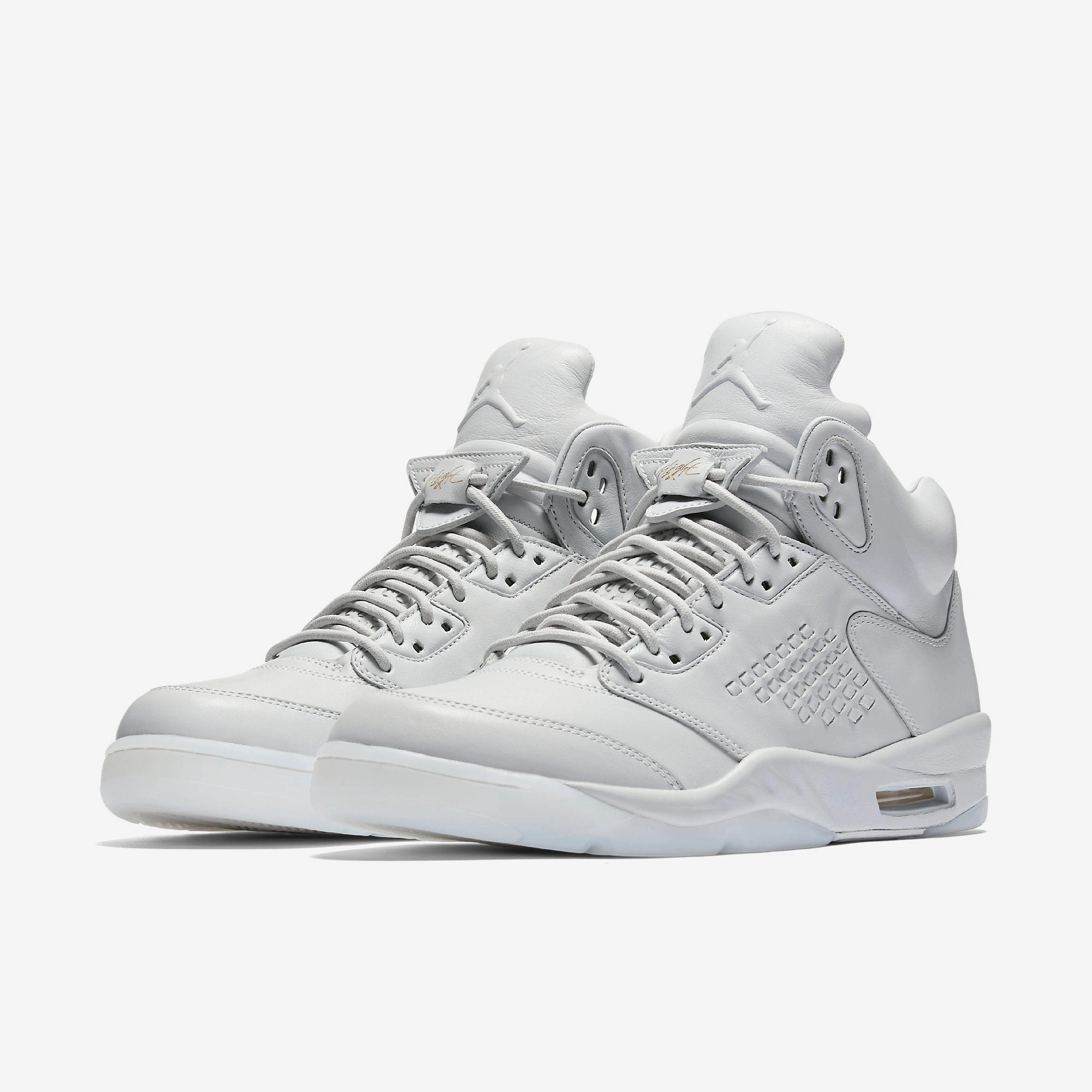 (Men's) Air Jordan 5 Retro Premium 'Pure Platinum' (2017) 881432-003 Air Jordan 5 Mesh Panel Basketball Shoes