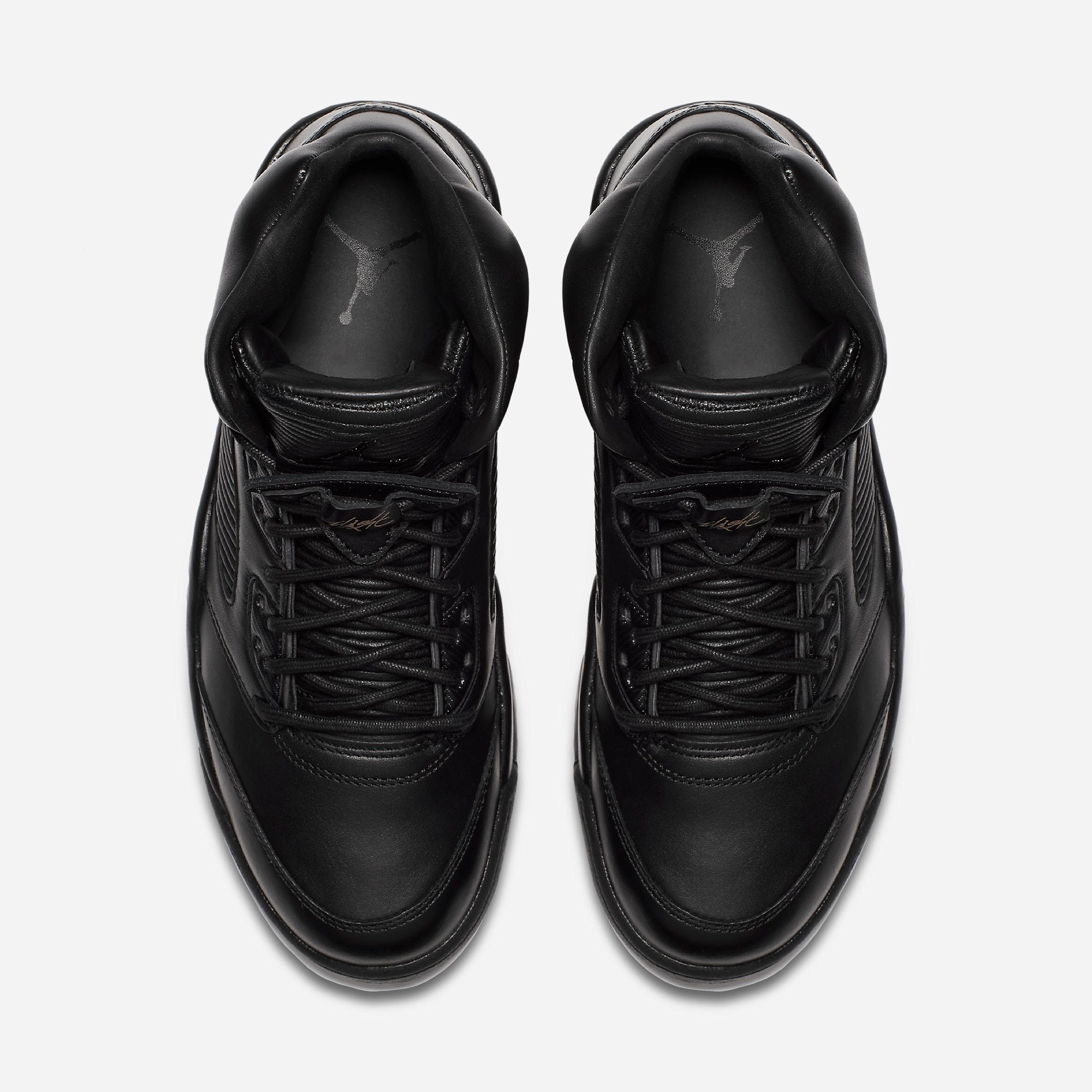 (Men's) Air Jordan 5 Retro Premium 'Triple Black' (2017) 881432-010 Air Jordan 5 Mesh Panel Basketball Shoes
