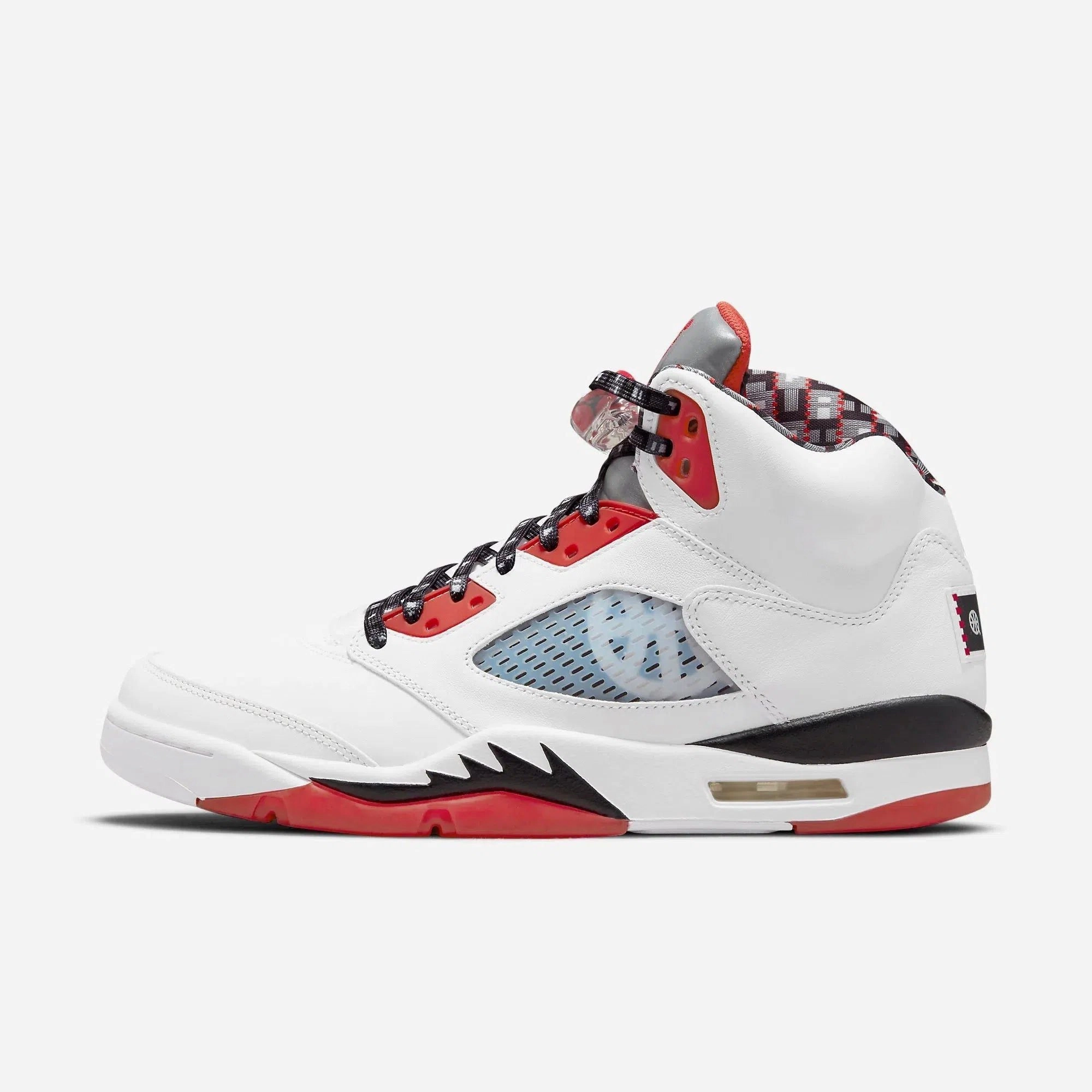 (Men's) Air Jordan 5 Retro Q54 'Quai 54' (2021) DJ7903-106 Air Jordan 5 shoes with mesh panel details