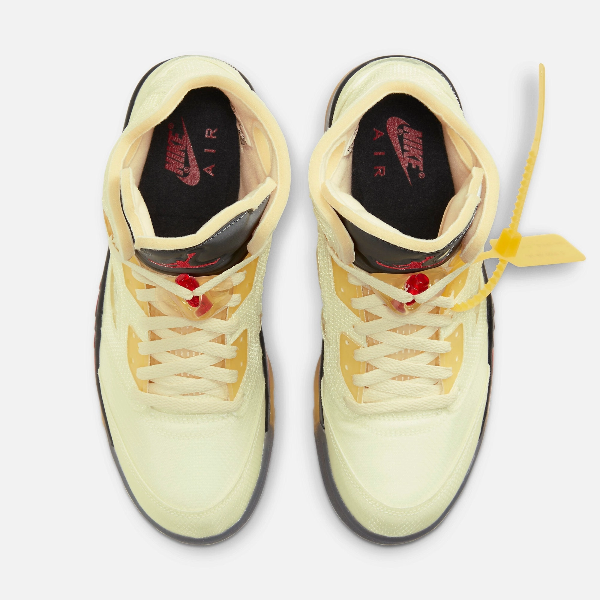 (Men's) Air Jordan 5 Retro SP x Off-White 'Sail' (2020) DH8565-100 Air Jordan 5 Mesh Panel Basketball Shoes