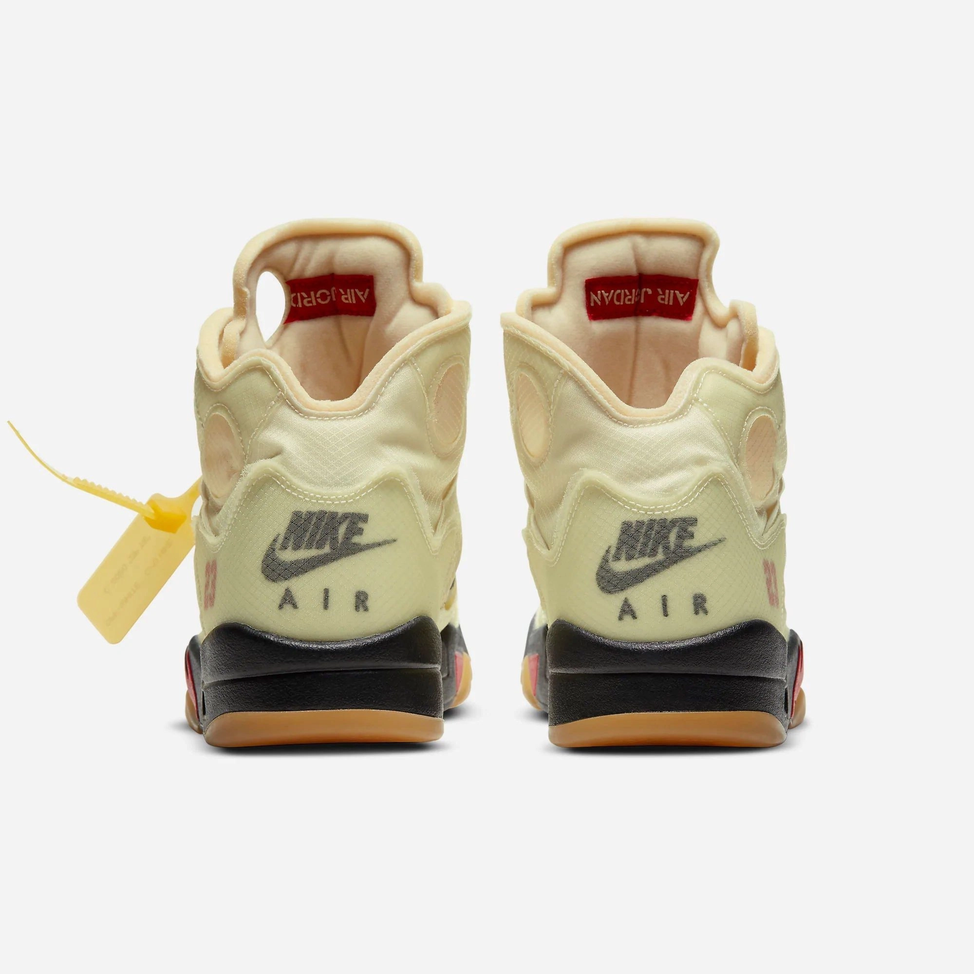 (Men's) Air Jordan 5 Retro SP x Off-White 'Sail' (2020) DH8565-100 Air Jordan 5 Mesh Panel Basketball Shoes