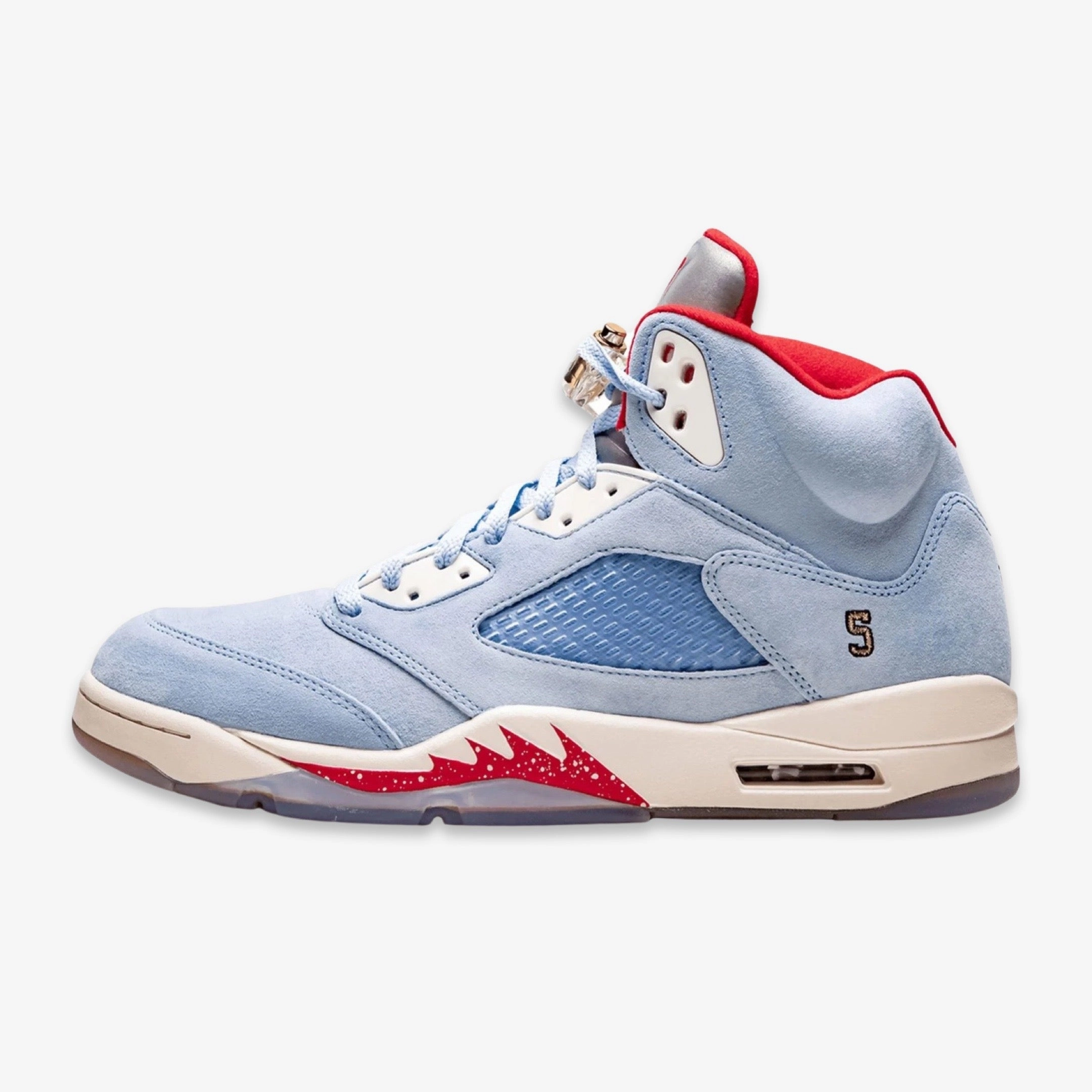 (Men's) Air Jordan 5 Retro SP x Trophy Room 'Ice Blue' (2019) CI1899-400 Air Jordan 5 shoes with mesh panel details