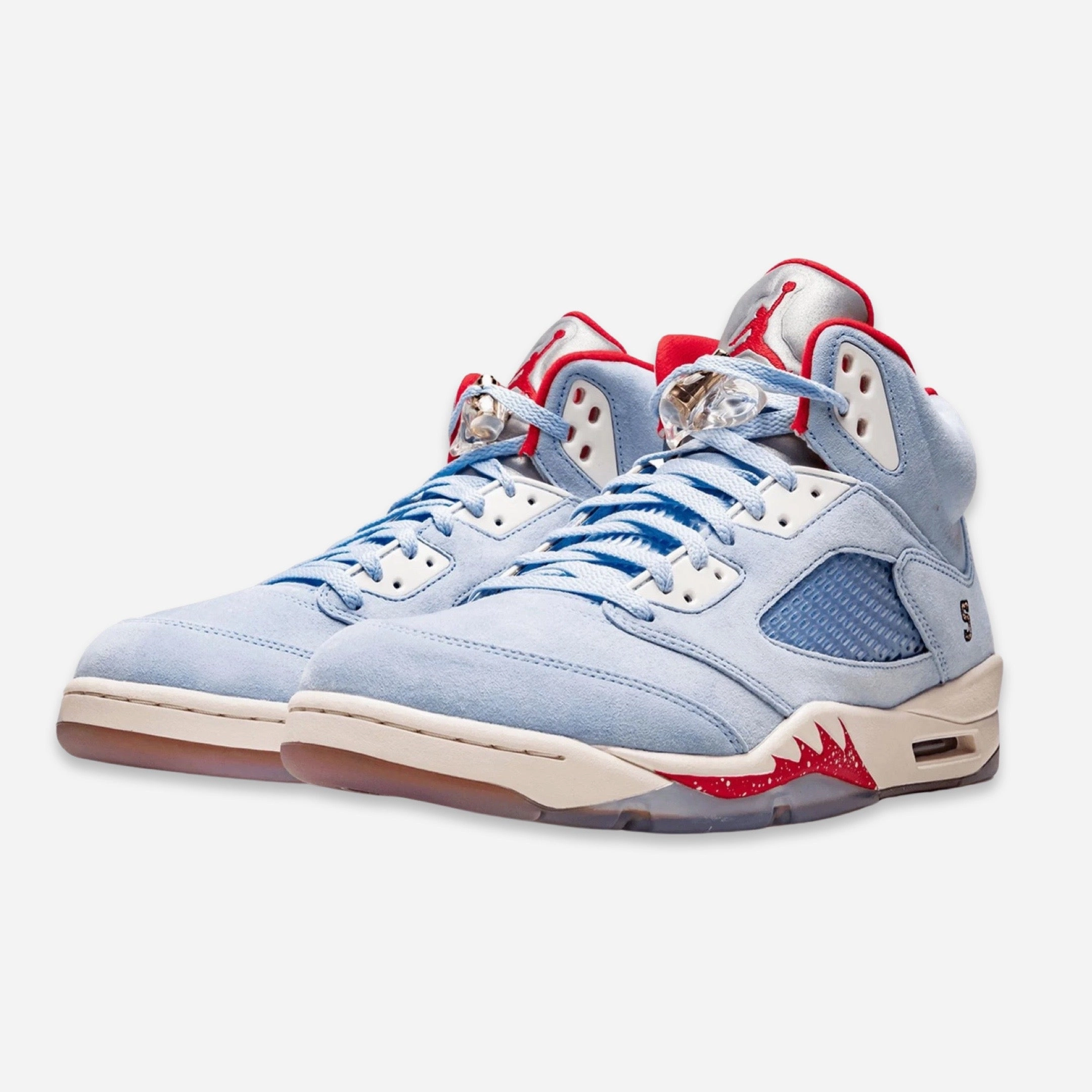 (Men's) Air Jordan 5 Retro SP x Trophy Room 'Ice Blue' (2019) CI1899-400 Air Jordan 5 Mesh Panel Basketball Shoes