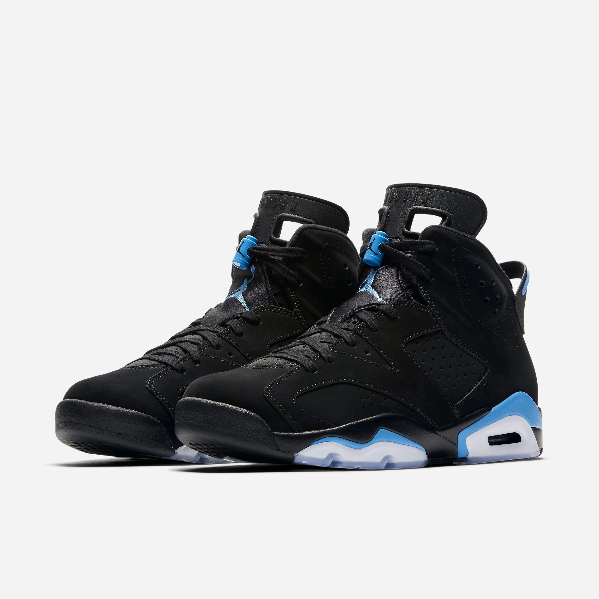 (Men's) Air Jordan 6 Retro 'Black / UNC University Blue' (2017) 384664-006 Air Jordan 6 Classic High-Top Sneakers
