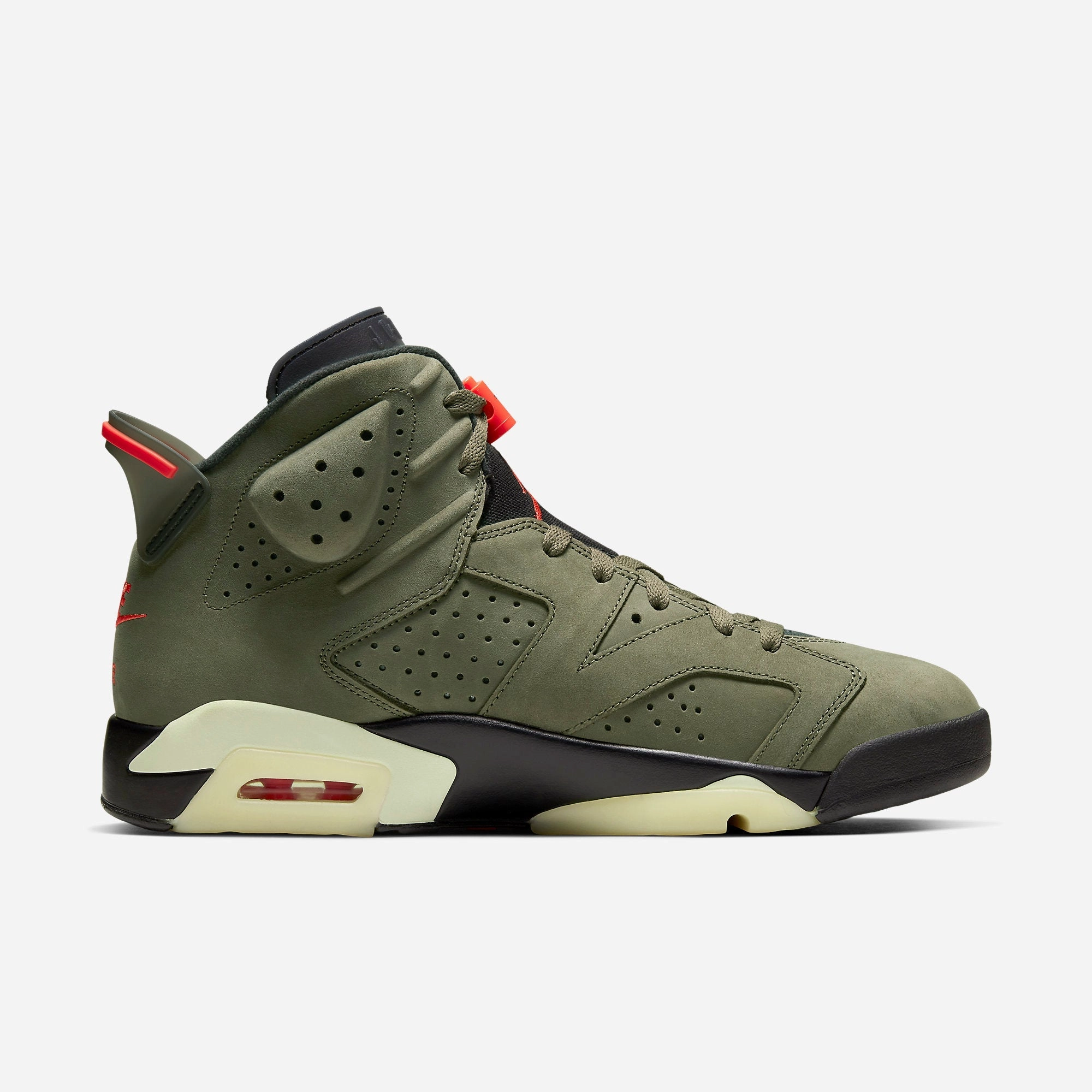 (Men's) Air Jordan 6 Retro SP x Travis Scott 'Cactus Jack Medium Olive' (2019) CN1084-200 Air Jordan 6 Classic High-Top Sneakers