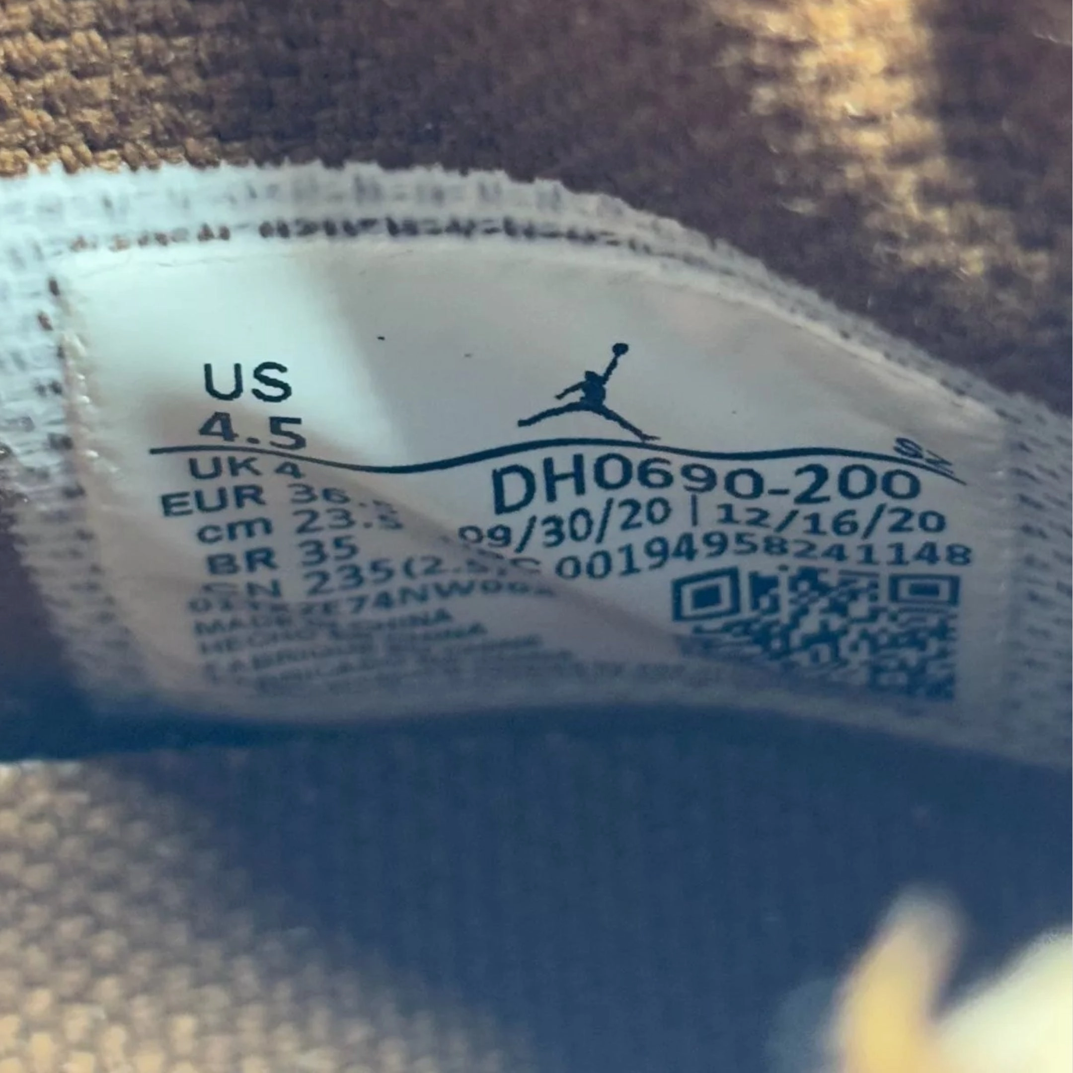 [NEW-CONDITIONAL: Size 4.5M / 6W] (Men's) Air Jordan 6 Retro SP x Travis Scott 'Cactus Jack British Khaki' (2021) DH0690-200 Air Jordan 6 Classic High-Top Sneakers