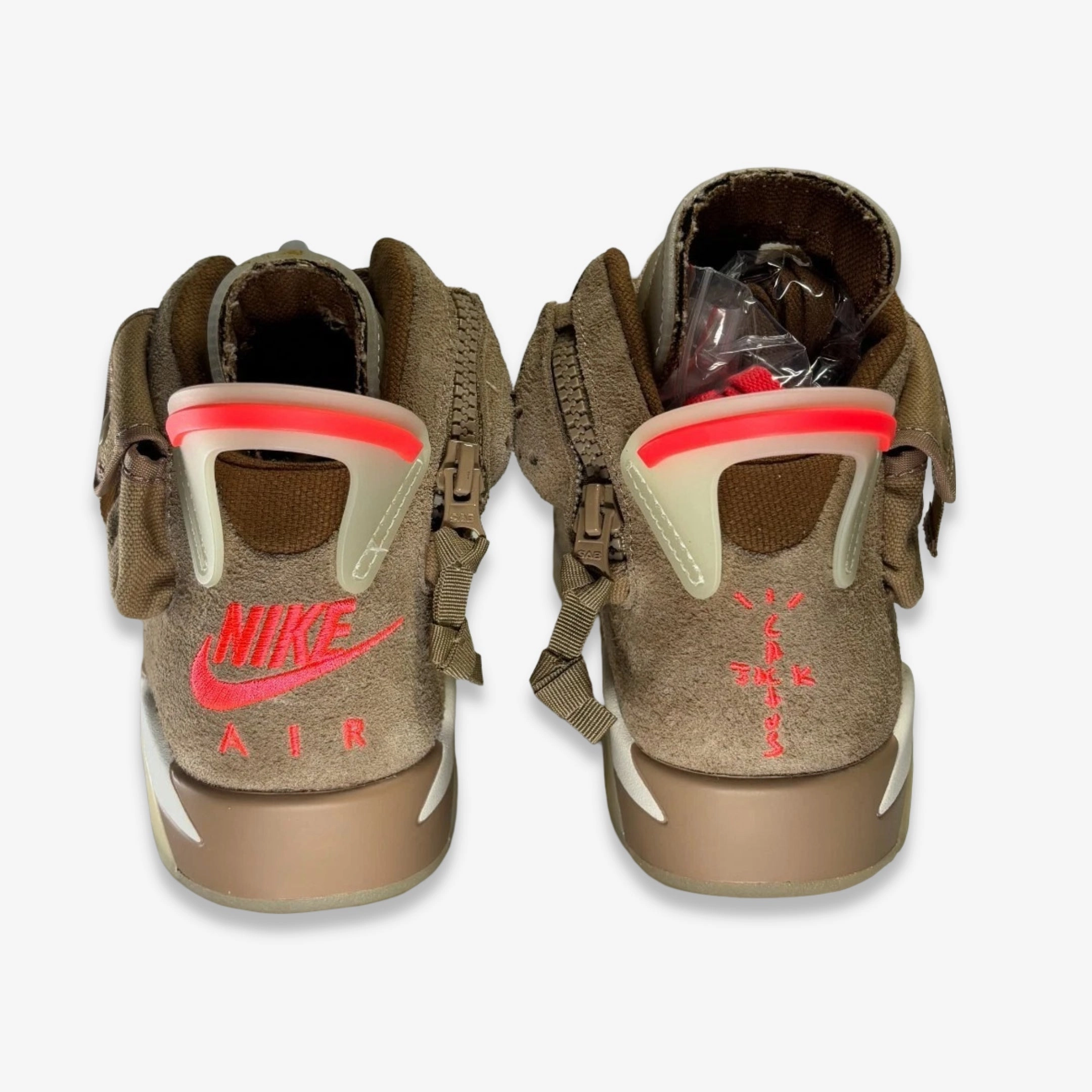 [NEW-CONDITIONAL: Size 4.5M / 6W] (Men's) Air Jordan 6 Retro SP x Travis Scott 'Cactus Jack British Khaki' (2021) DH0690-200 Air Jordan 6 Classic High-Top Sneakers