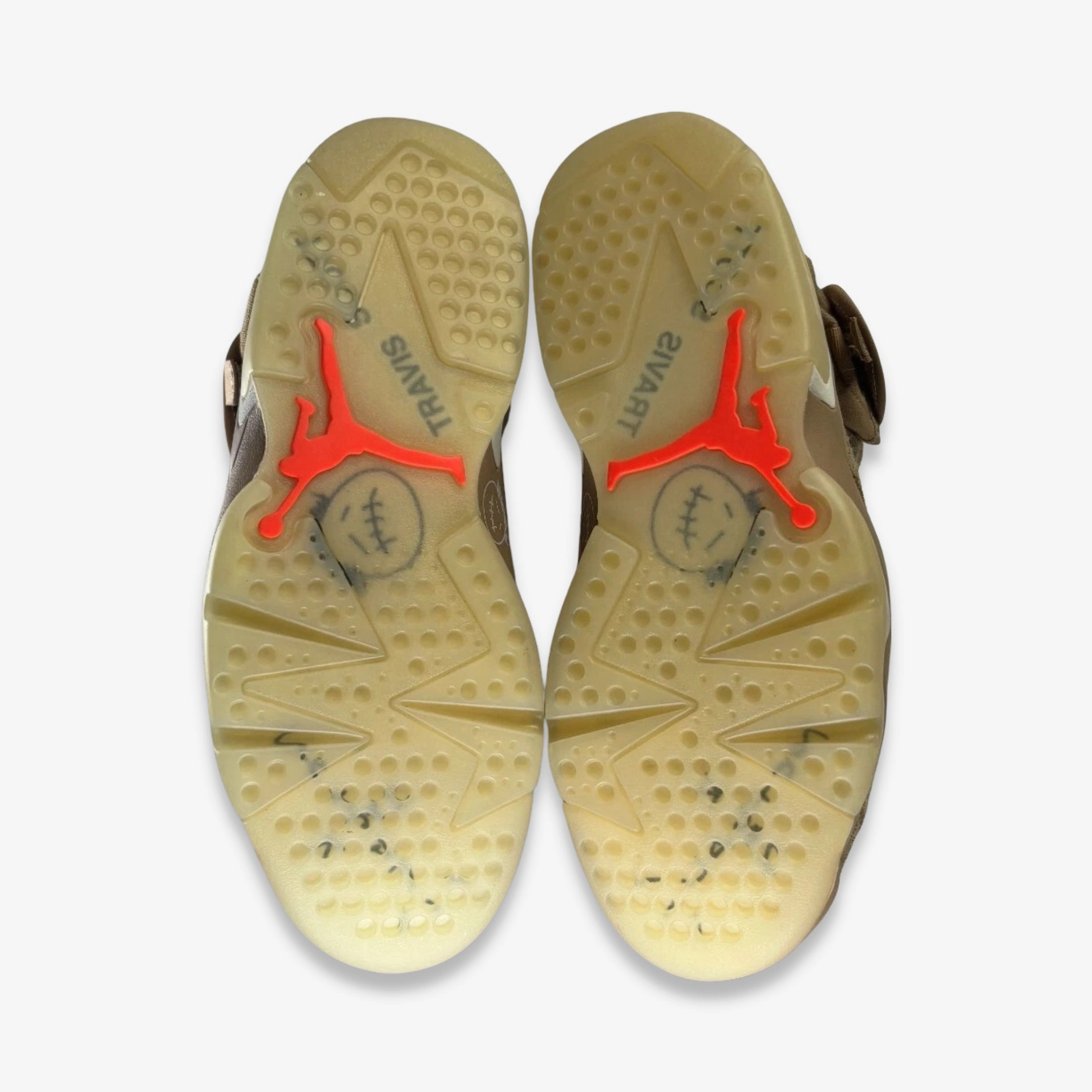 [NEW-CONDITIONAL: Size 4.5M / 6W] (Men's) Air Jordan 6 Retro SP x Travis Scott 'Cactus Jack British Khaki' (2021) DH0690-200 Air Jordan 6 Classic High-Top Sneakers