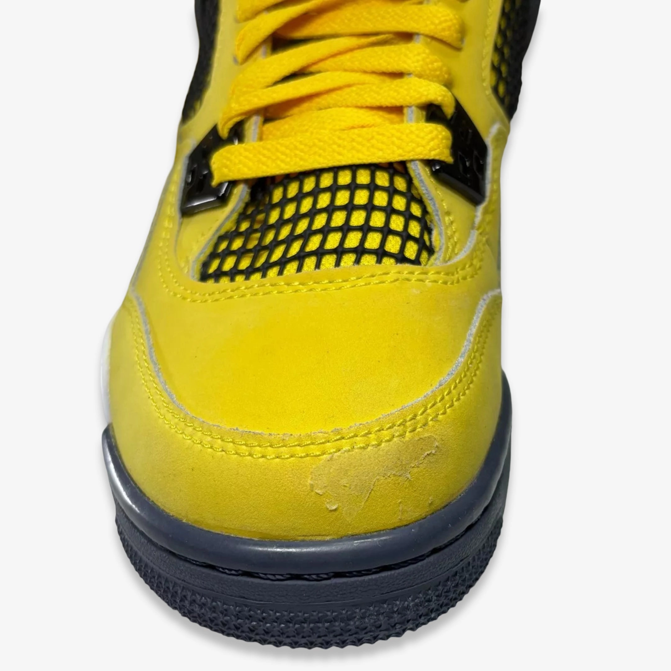 [NEW-CONDITIONAL: Size 4.5Y / 6W] (GS) Air Jordan 4 Retro 'Lightning' (2021) 408452-700 Air Jordan 4 Visible Air Unit Sneakers