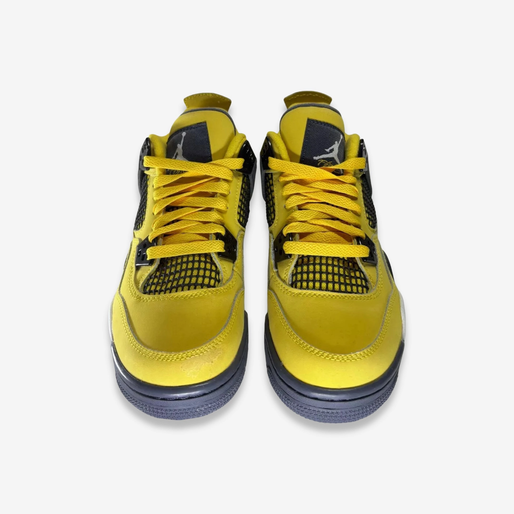 [NEW-CONDITIONAL: Size 4.5Y / 6W] (GS) Air Jordan 4 Retro 'Lightning' (2021) 408452-700 Air Jordan 4 Visible Air Unit Sneakers