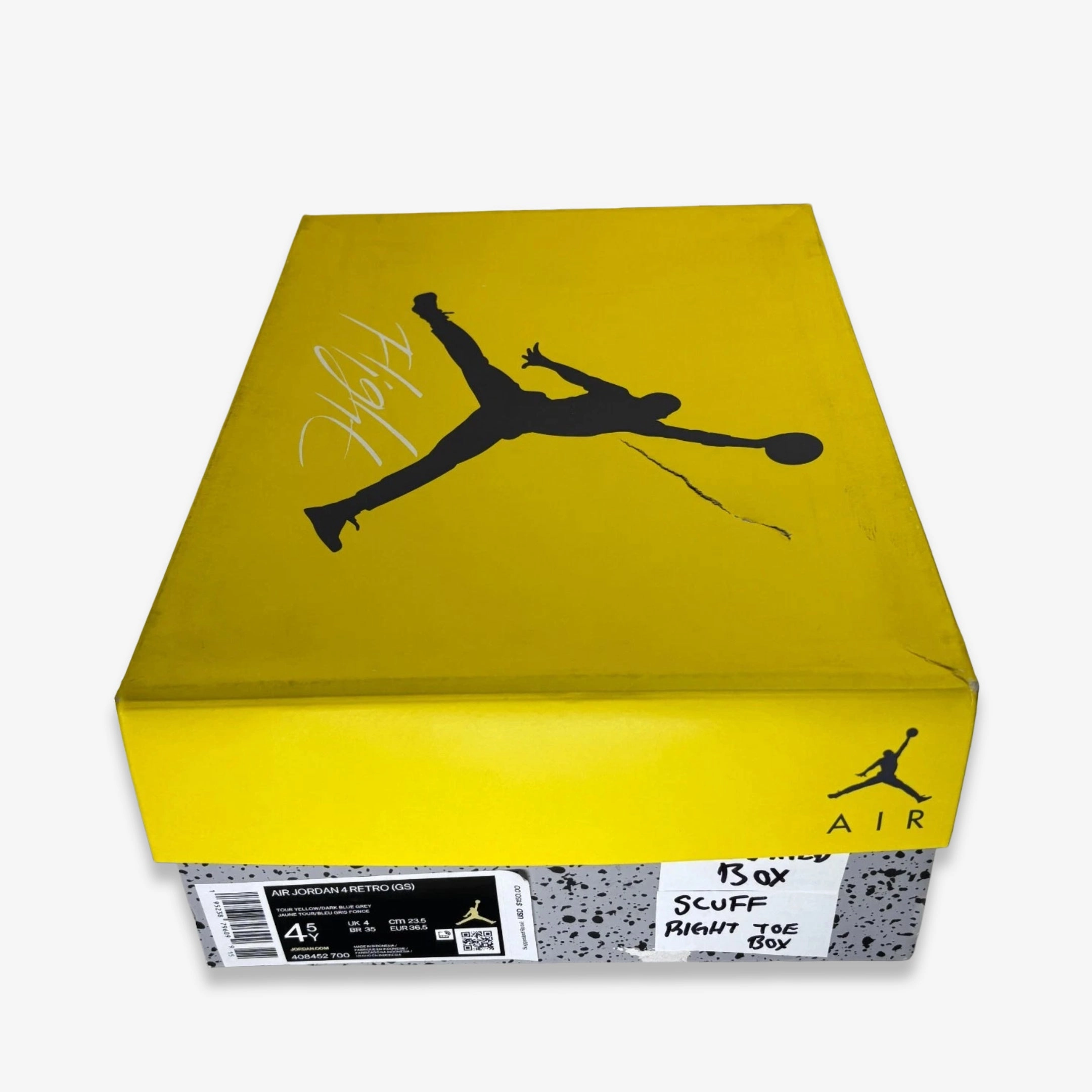 [NEW-CONDITIONAL: Size 4.5Y / 6W] (GS) Air Jordan 4 Retro 'Lightning' (2021) 408452-700 Air Jordan 4 Visible Air Unit Sneakers