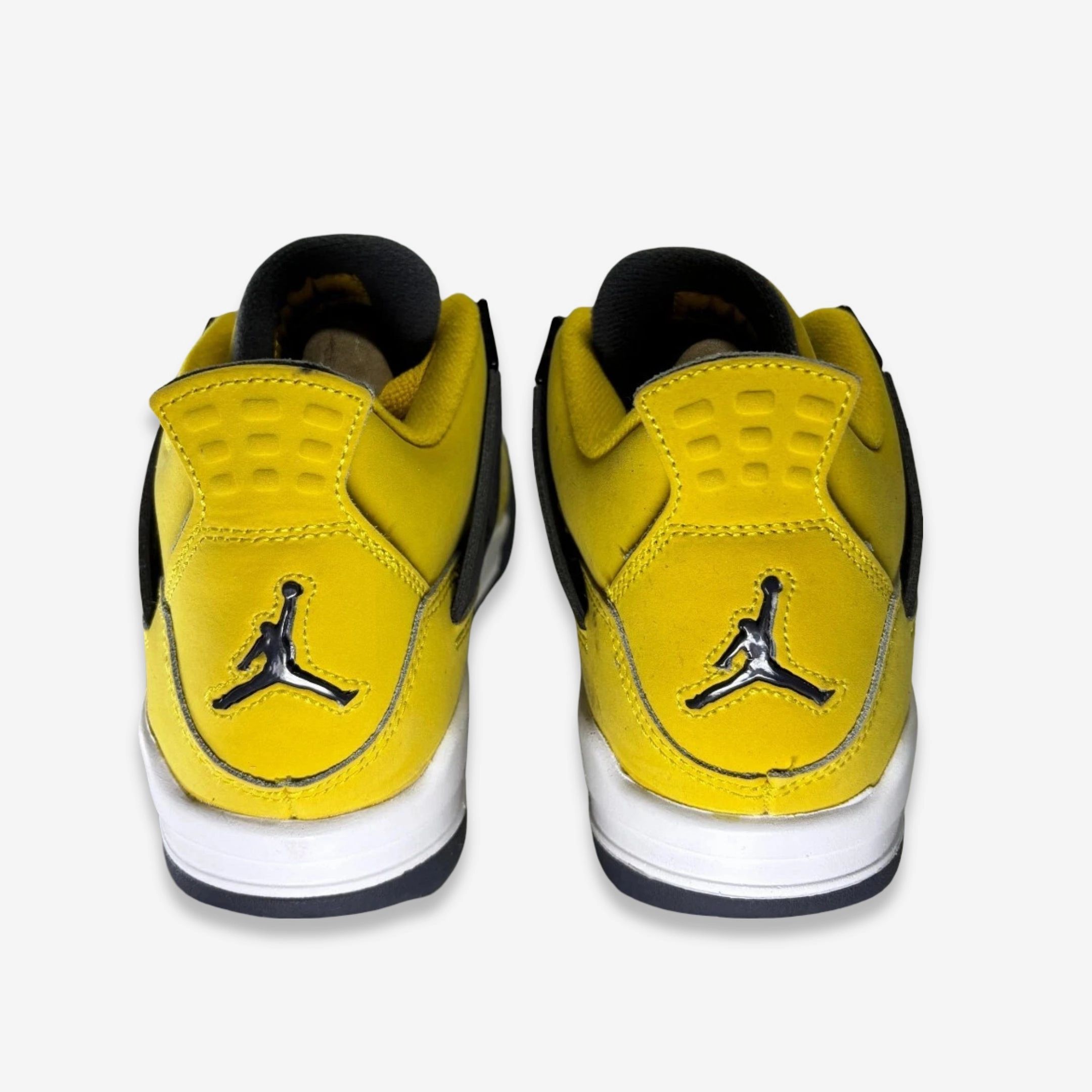 [NEW-CONDITIONAL: Size 4.5Y / 6W] (GS) Air Jordan 4 Retro 'Lightning' (2021) 408452-700 Air Jordan 4 Visible Air Unit Sneakers