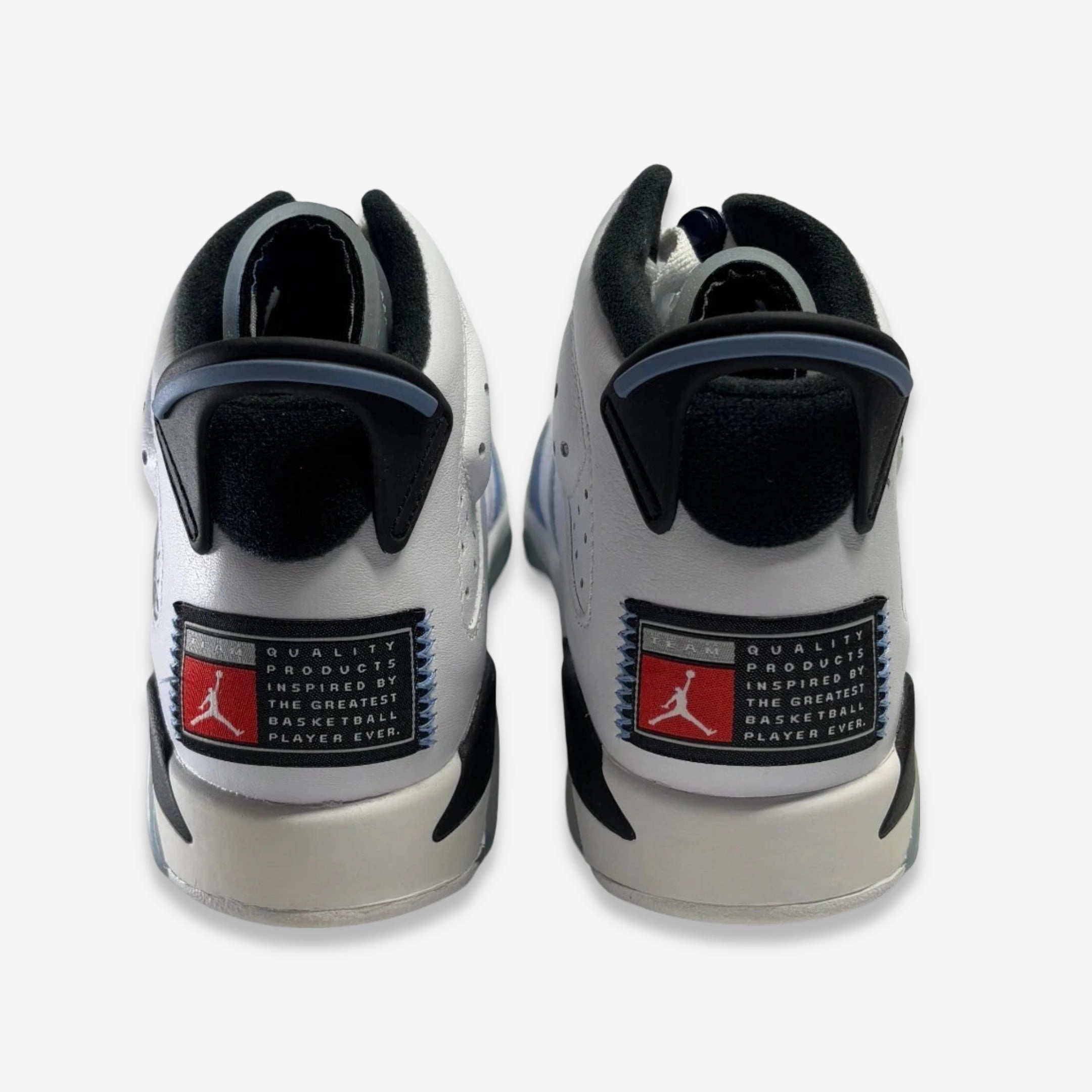 [NEW-CONDITIONAL: Size 4Y / 5.5W] (GS) Air Jordan 6 Retro 'White / UNC University Blue' (2022) 384665-410 Air Jordan 6 Classic High-Top Sneakers