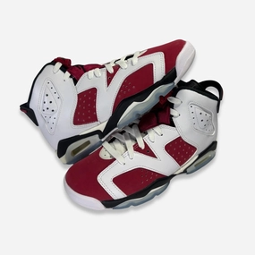 [NEW-CONDITIONAL: Size 5.5Y / 7W] (GS) Air Jordan 6 Retro 'Carmine' (2021) 384665-106 Air Jordan 6 high-top shoes for hoop fans