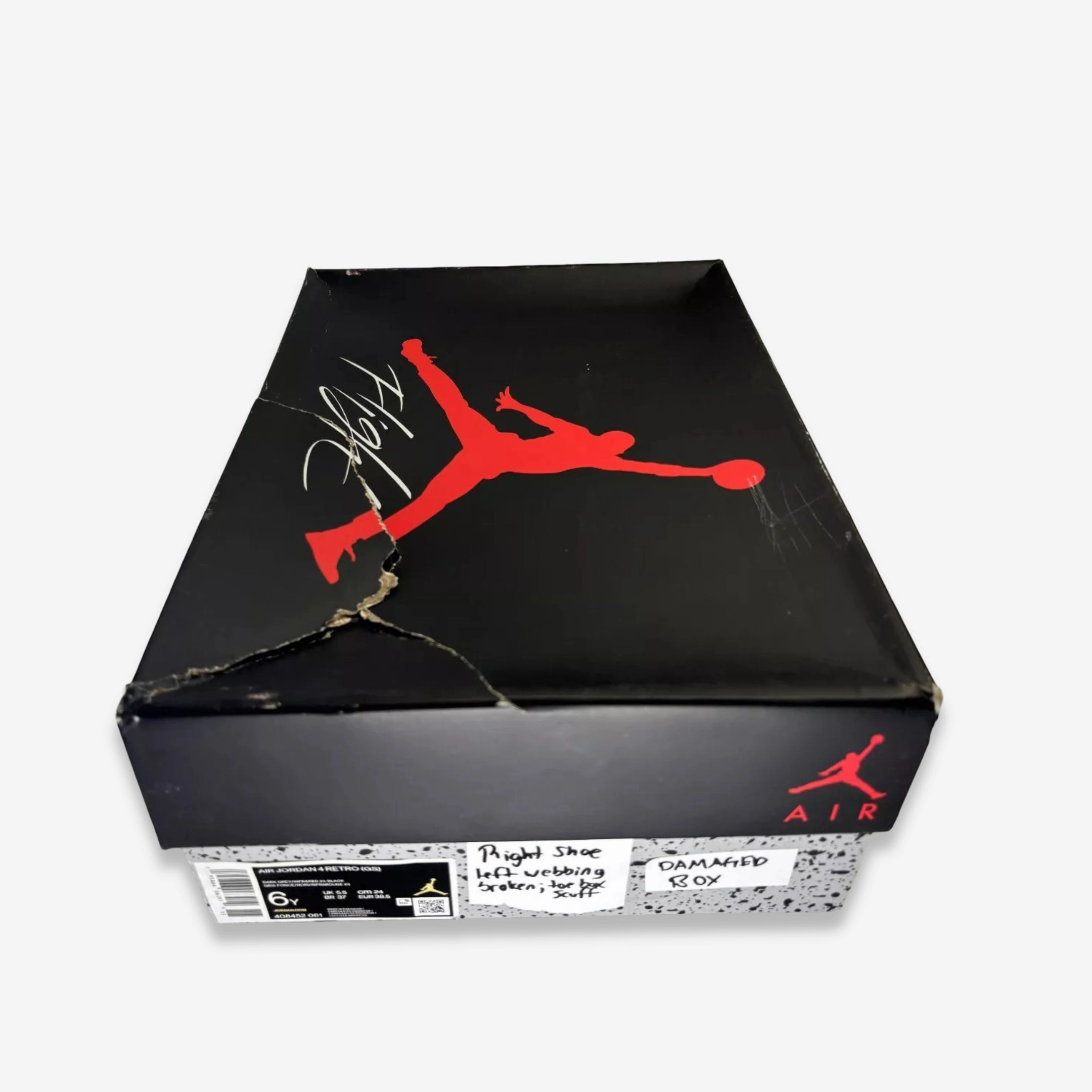 [NEW-CONDITIONAL: Size 6Y / 7.5W] (GS) Air Jordan 4 Retro 'Infrared' (2022) 408452-061 Air Jordan 4 Visible Air Unit Sneakers