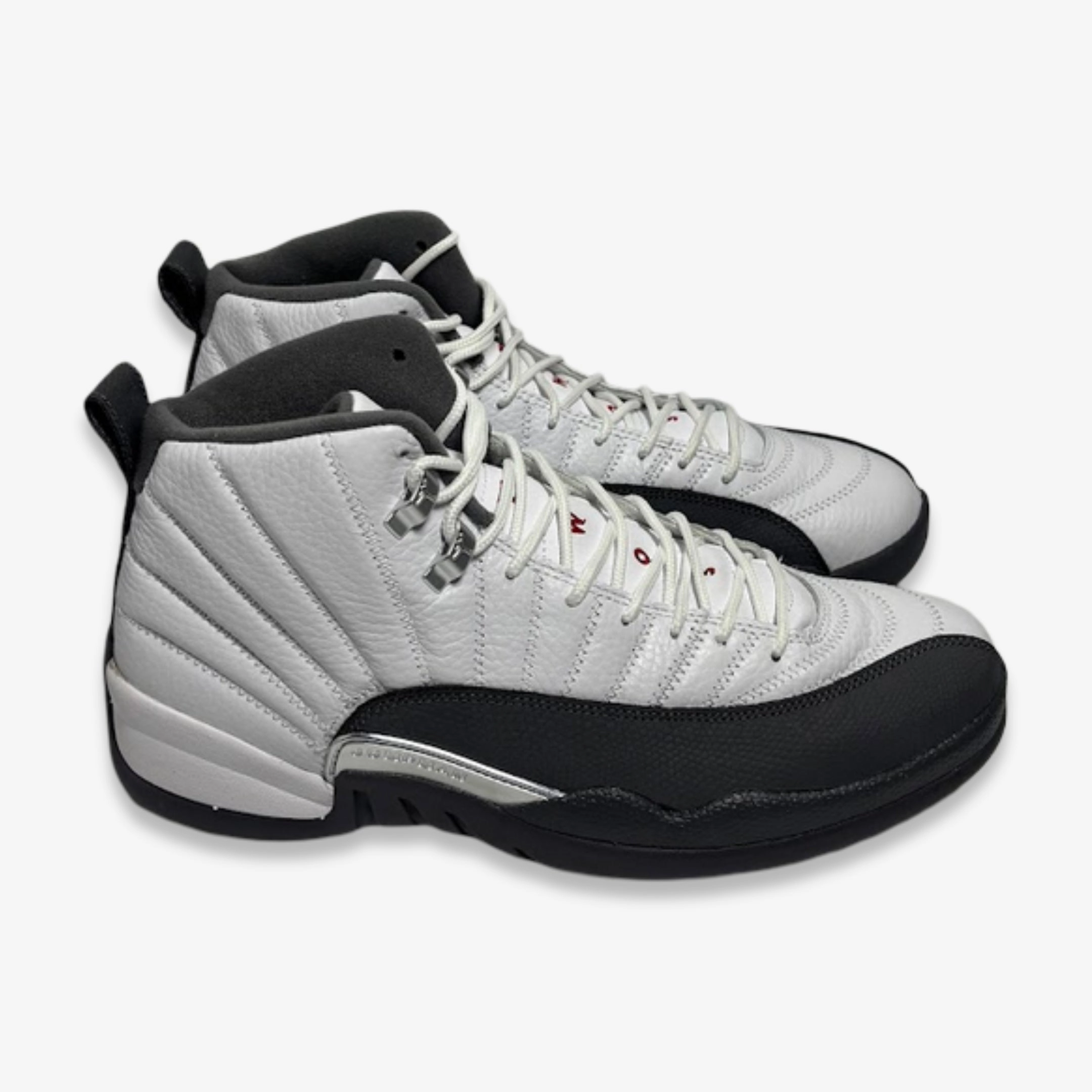 [PRE-LOVED: Size 10.5M / 12W] (Men's) Air Jordan 12 Retro 'White / Dark Grey' (2019) 130690-160 Air Jordan 12 Game-Ready Sneakers