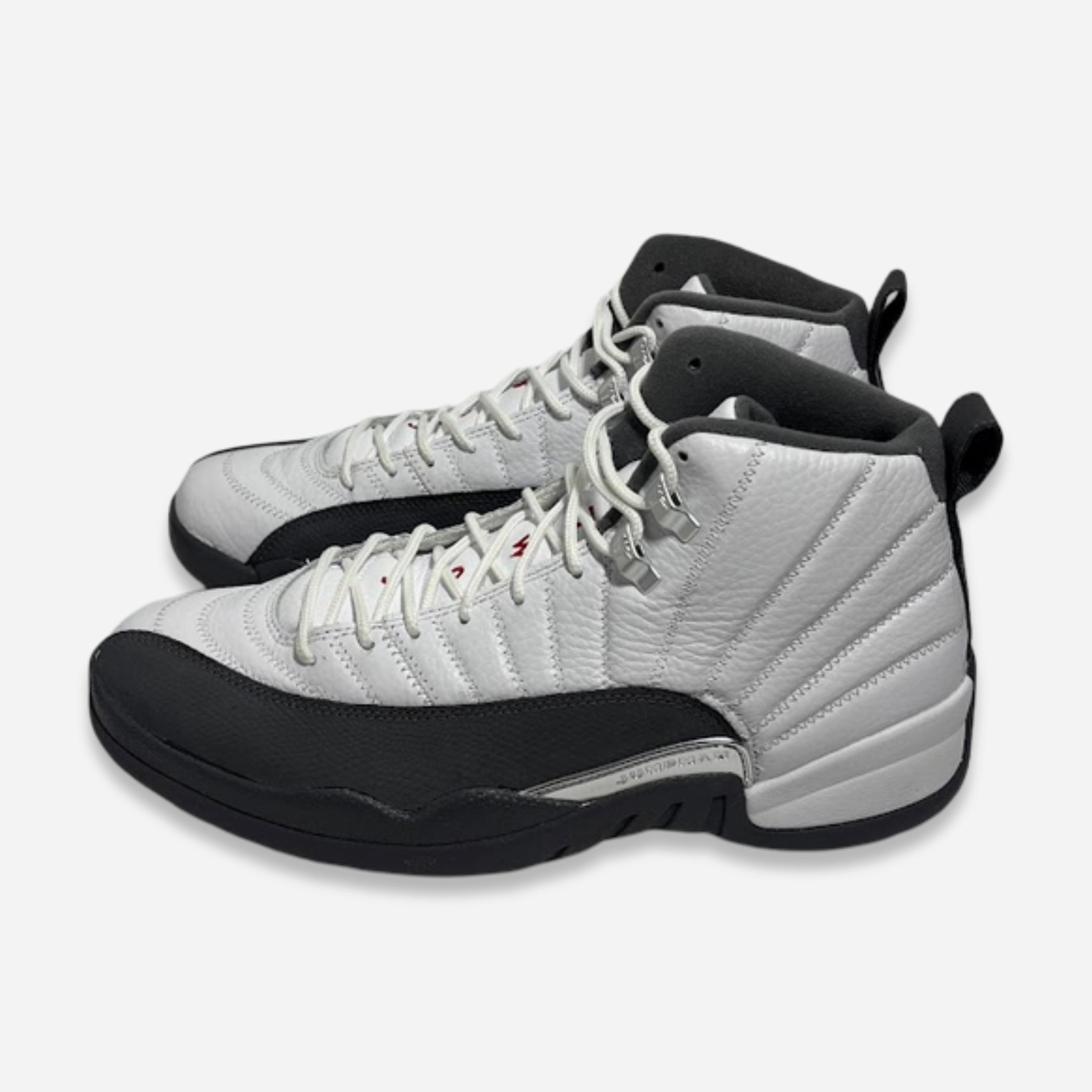[PRE-LOVED: Size 10.5M / 12W] (Men's) Air Jordan 12 Retro 'White / Dark Grey' (2019) 130690-160 Air Jordan 12 Game-Ready Sneakers