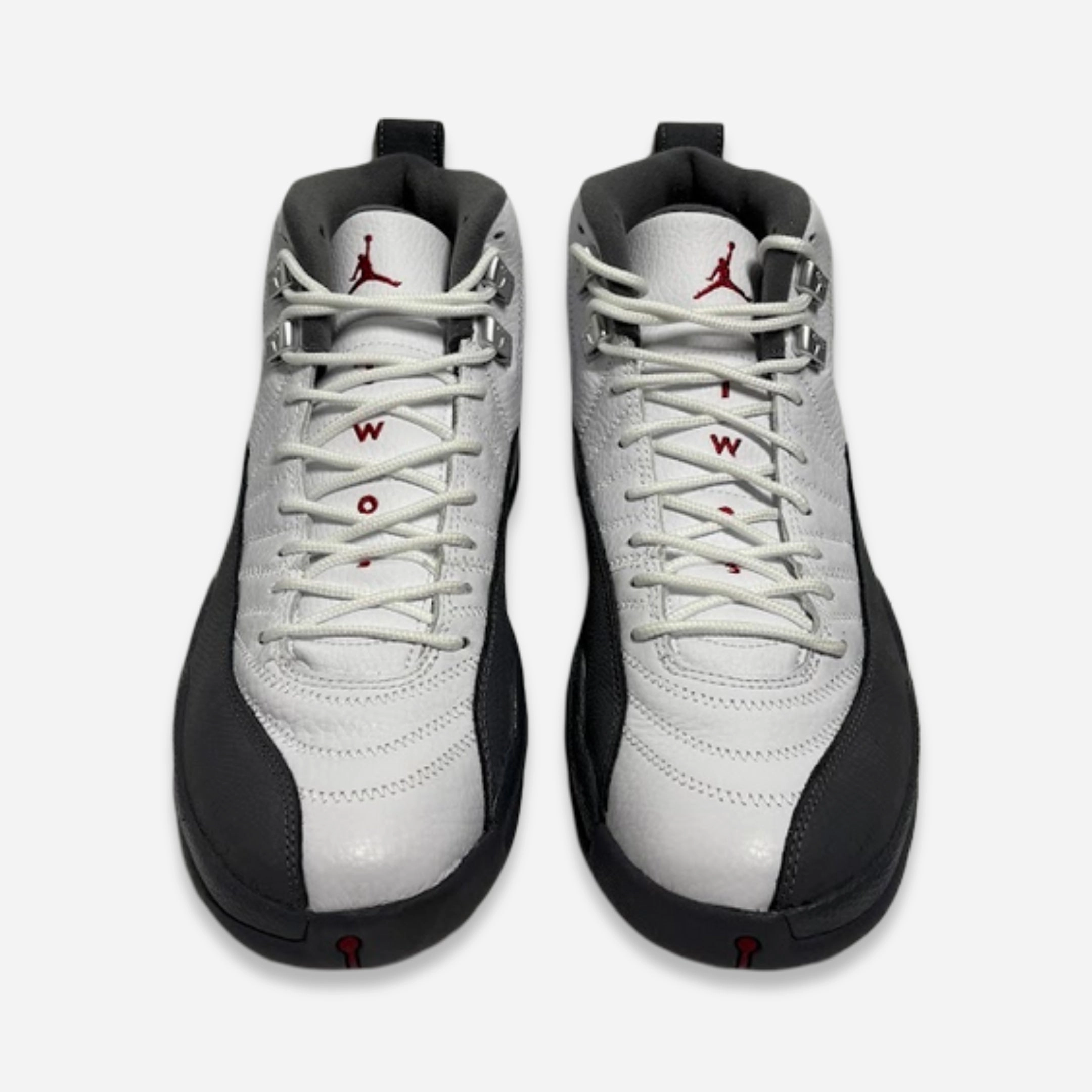 [PRE-LOVED: Size 10.5M / 12W] (Men's) Air Jordan 12 Retro 'White / Dark Grey' (2019) 130690-160 Air Jordan 12 Game-Ready Sneakers