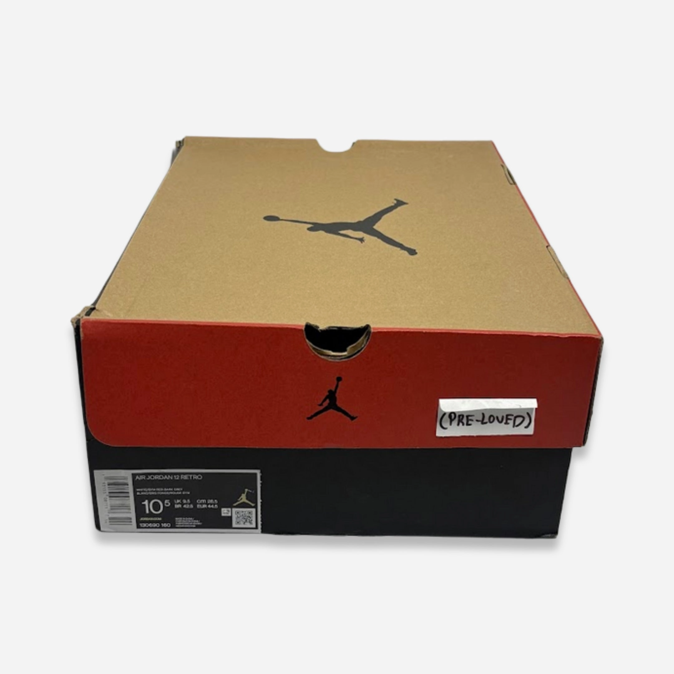 [PRE-LOVED: Size 10.5M / 12W] (Men's) Air Jordan 12 Retro 'White / Dark Grey' (2019) 130690-160 Air Jordan 12 Game-Ready Sneakers