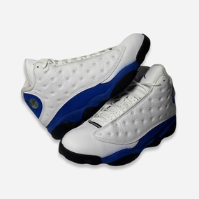 [PRE-LOVED: Size 10.5M / 12W] (Men's) Air Jordan 13 Retro 'White / Hyper Royal' (2018) 414571-117 Air Jordan 13 shoes with bold midsole design