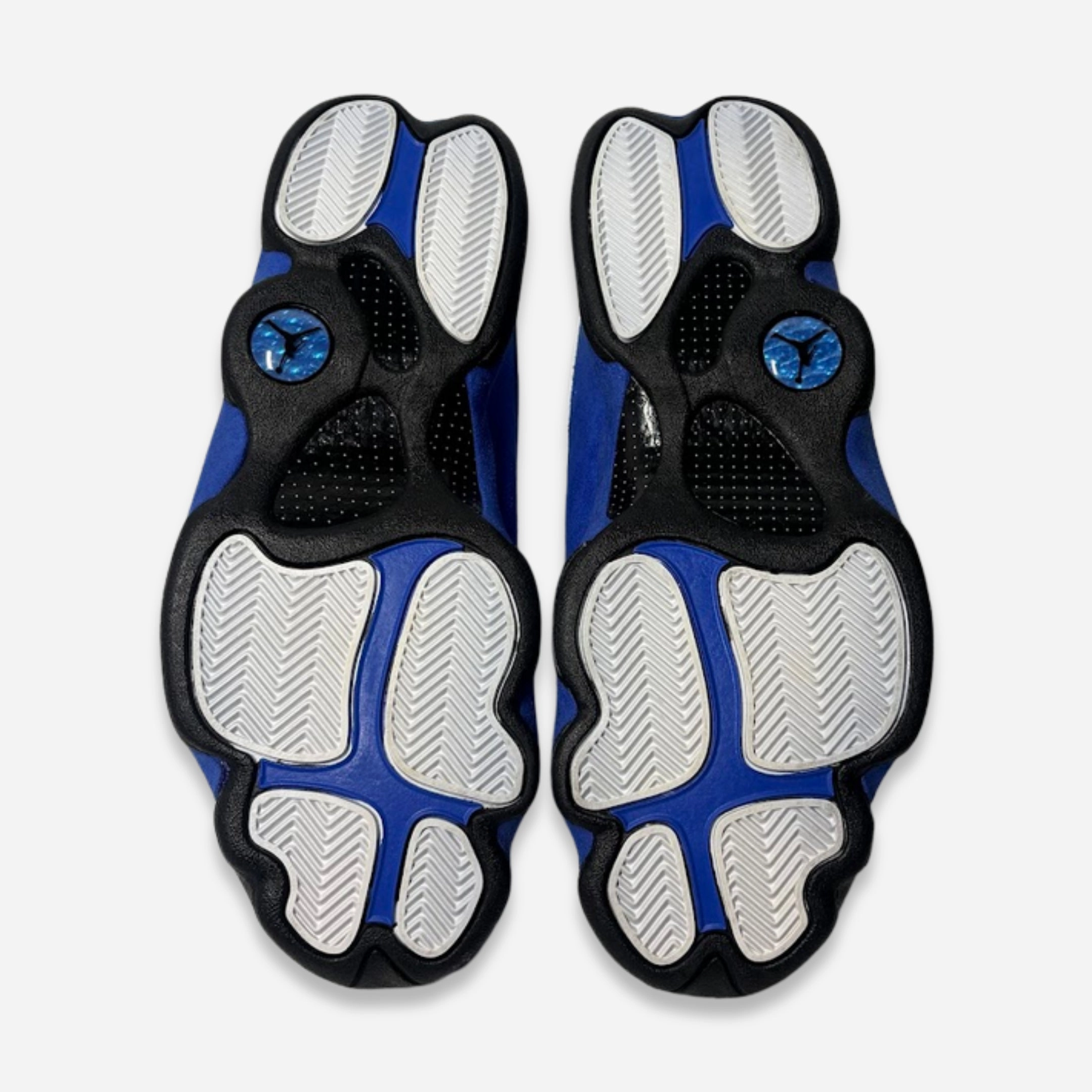 [PRE-LOVED: Size 10.5M / 12W] (Men's) Air Jordan 13 Retro 'White / Hyper Royal' (2018) 414571-117 Air Jordan 13 Bold Sole Basketball Shoes