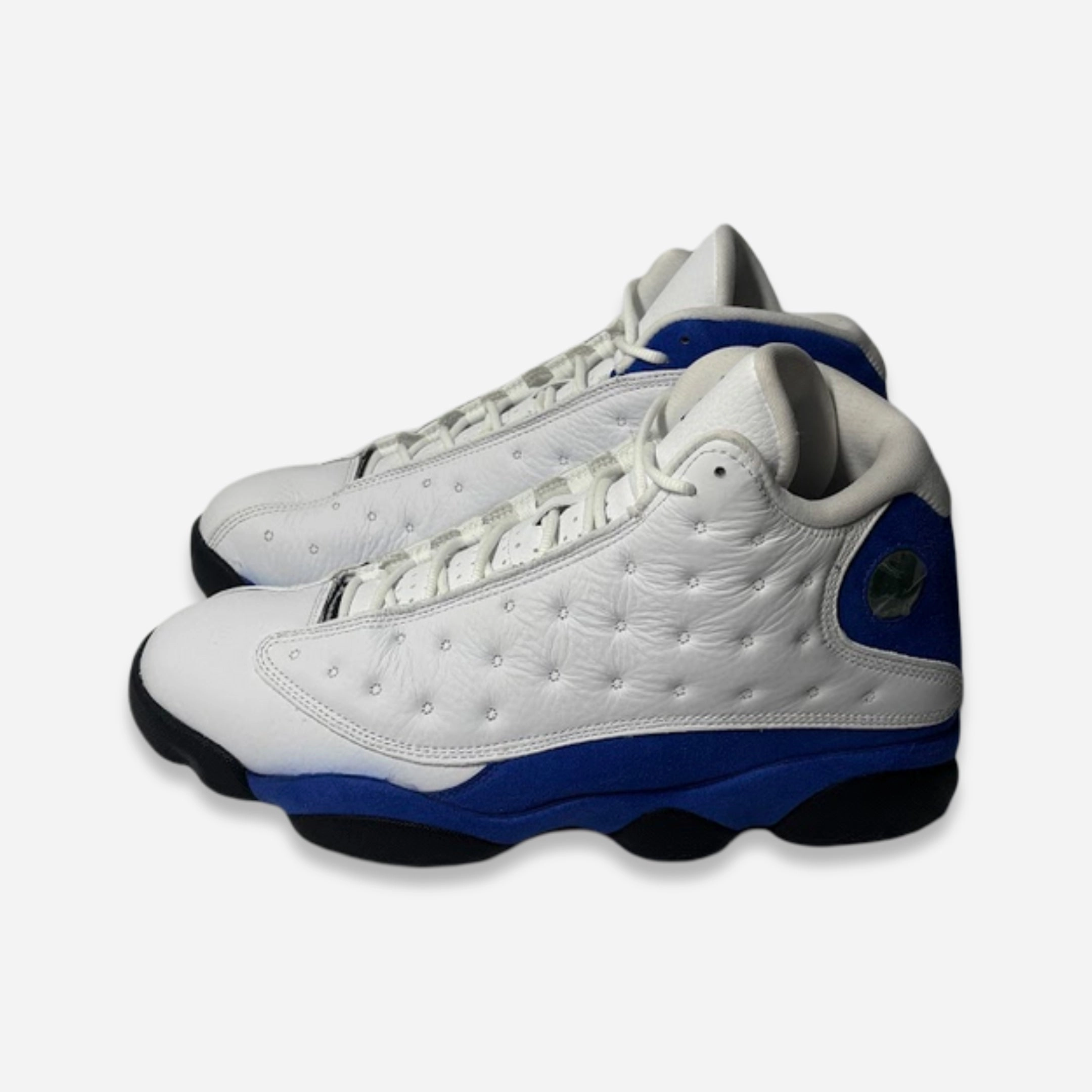 [PRE-LOVED: Size 10.5M / 12W] (Men's) Air Jordan 13 Retro 'White / Hyper Royal' (2018) 414571-117 Air Jordan 13 Bold Sole Basketball Shoes