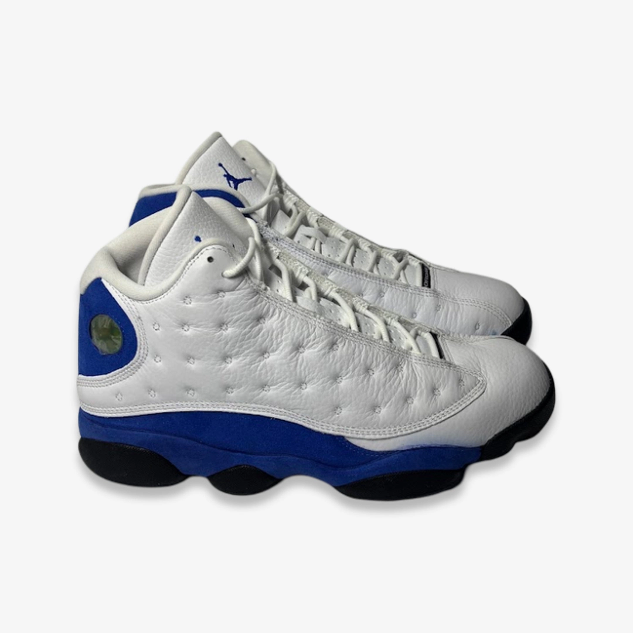 [PRE-LOVED: Size 10.5M / 12W] (Men's) Air Jordan 13 Retro 'White / Hyper Royal' (2018) 414571-117 Air Jordan 13 Bold Sole Basketball Shoes