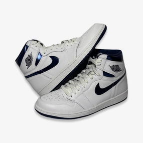 [PRE-LOVED: Size 10.5M / 12W] (Men's) Air Jordan 1 Retro High OG 'Metallic Navy' (2016) 555088-106 Authentic Air Jordan 1 in premium leather