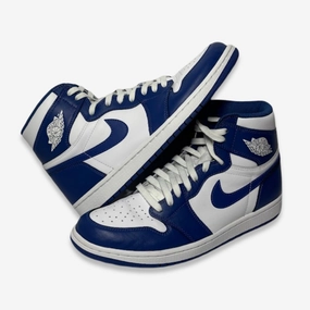 [PRE-LOVED: Size 10.5M / 12W] (Men's) Air Jordan 1 Retro High OG 'Storm Blue' (2016) 555088-127 Authentic Air Jordan 1 in premium leather