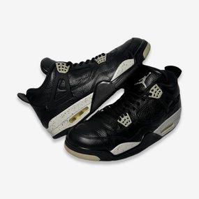 [PRE-LOVED: Size 10.5M / 12W] (Men's) Air Jordan 4 Retro LS 'Oreo' (2015) 314254-003 Air Jordan 4 sneakers with visible air unit