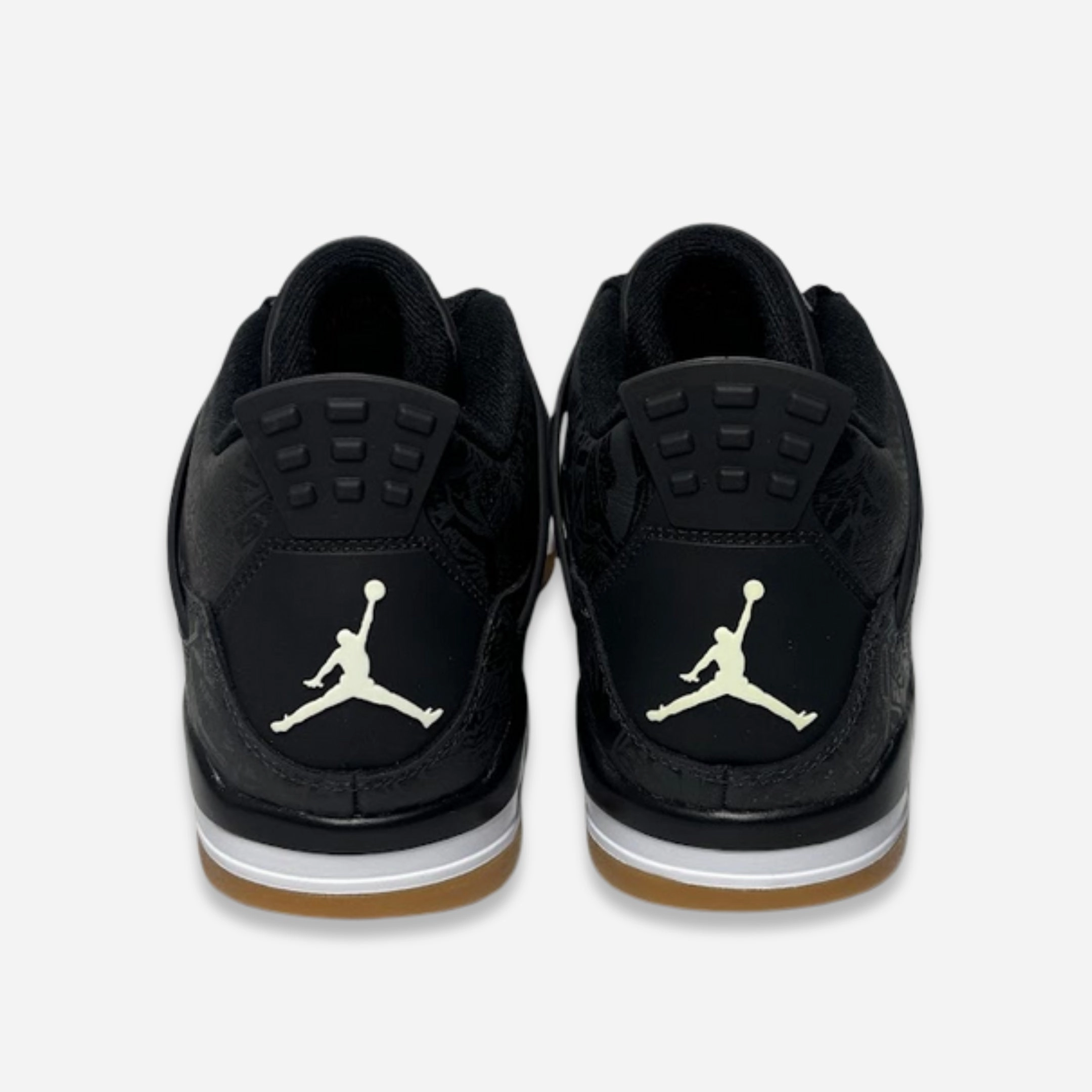 [PRE-LOVED: Size 10.5M / 12W] (Men's) Air Jordan 4 Retro SE 'Laser Black / Gum' (2019) CI1184-001 Air Jordan 4 Visible Air Unit Sneakers