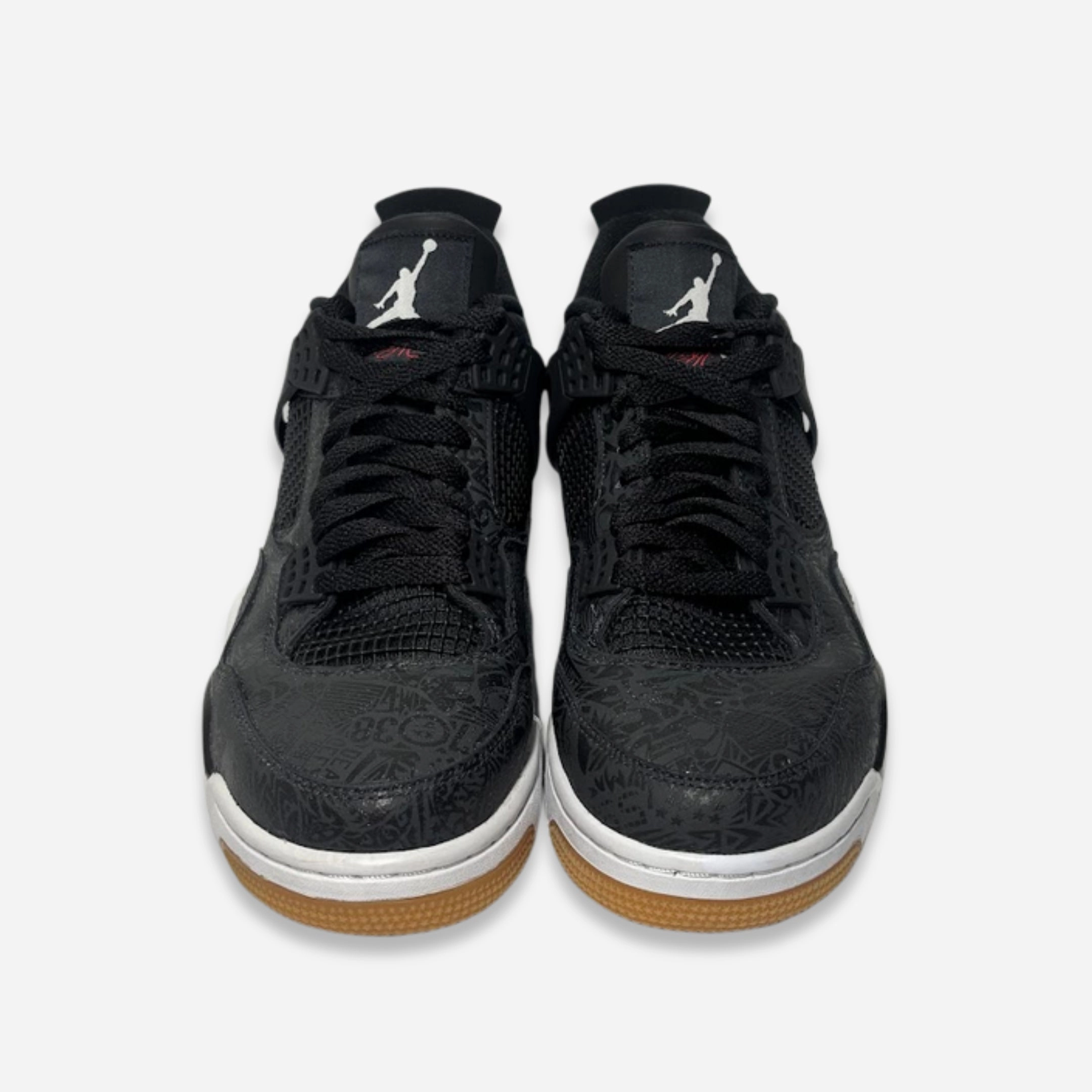 [PRE-LOVED: Size 10.5M / 12W] (Men's) Air Jordan 4 Retro SE 'Laser Black / Gum' (2019) CI1184-001 Air Jordan 4 Visible Air Unit Sneakers