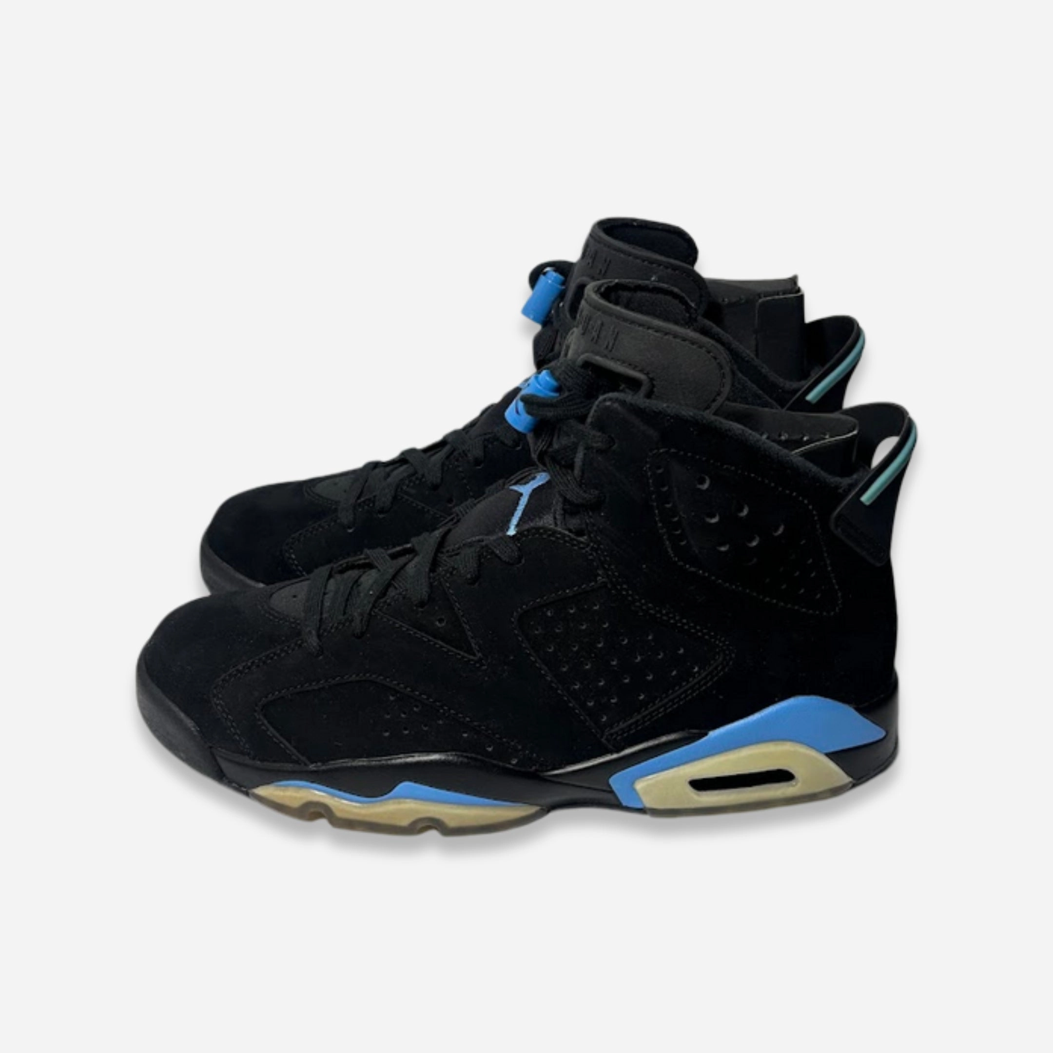 [PRE-LOVED: Size 10M / 11.5W] (Men's) Air Jordan 6 Retro 'Black / UNC University Blue' (2017) 384664-006 Air Jordan 6 Classic High-Top Sneakers