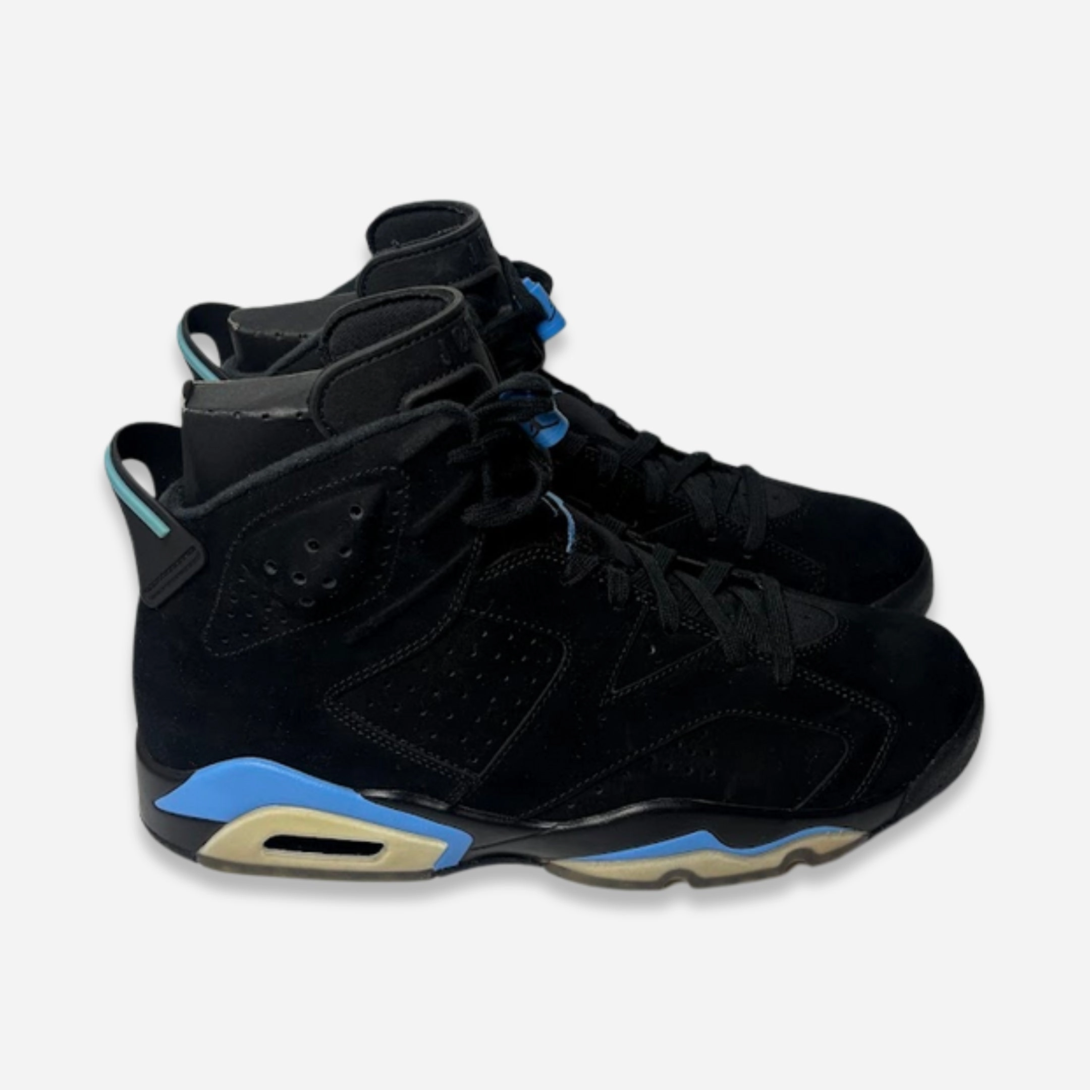 [PRE-LOVED: Size 10M / 11.5W] (Men's) Air Jordan 6 Retro 'Black / UNC University Blue' (2017) 384664-006 Air Jordan 6 Classic High-Top Sneakers
