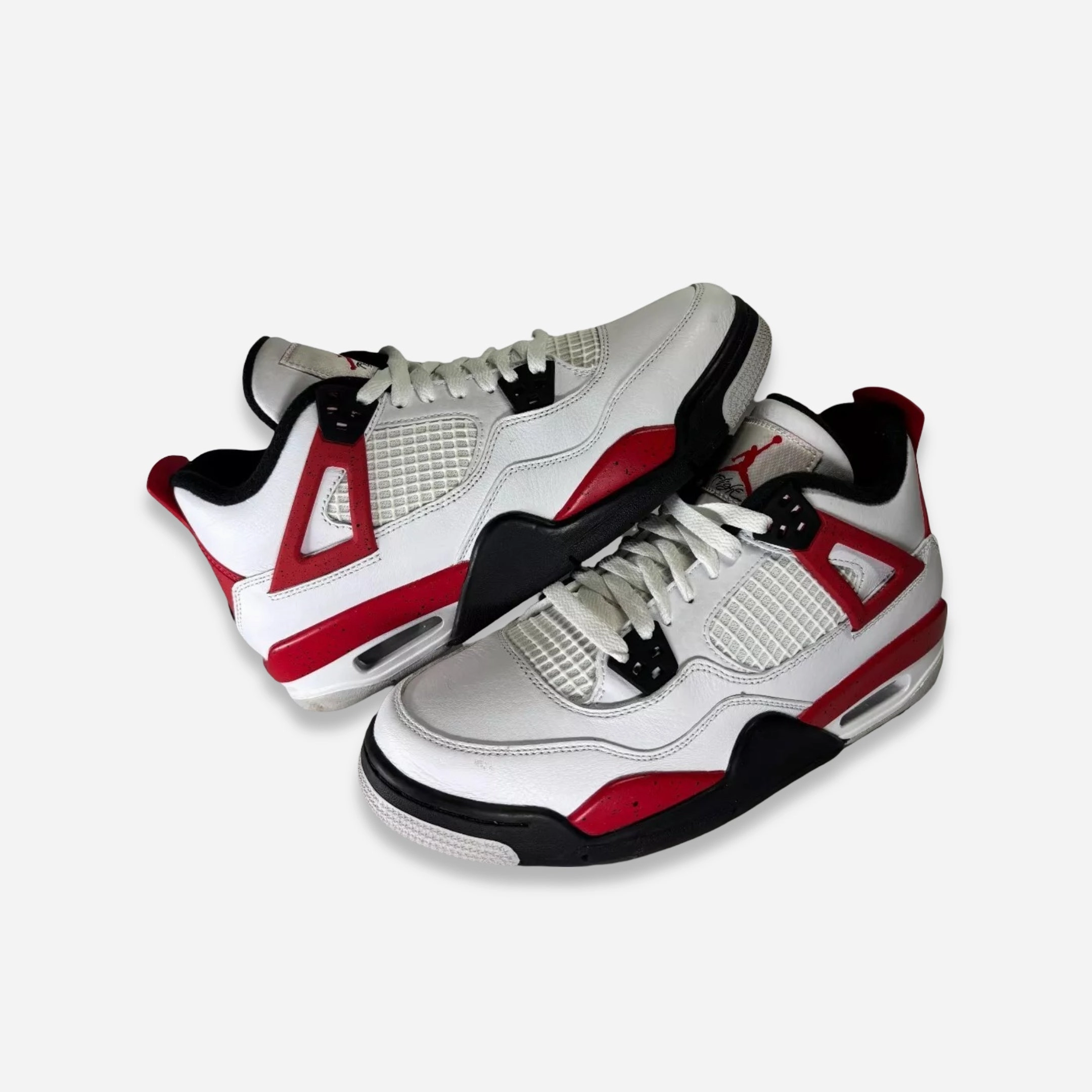 [PRE-LOVED: Size 7Y / 8.5W] (GS) Air Jordan 4 Retro 'Red Cement' (2023) 408452-161 Air Jordan 4 sneakers with visible air unit