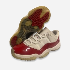 [PRE-LOVED: Size 8.5M / 10W] (Men's) Air Jordan 11 Retro Low 'Cherry' (2016) 528895-102 Air Jordan 11 basketball shoes with patent look