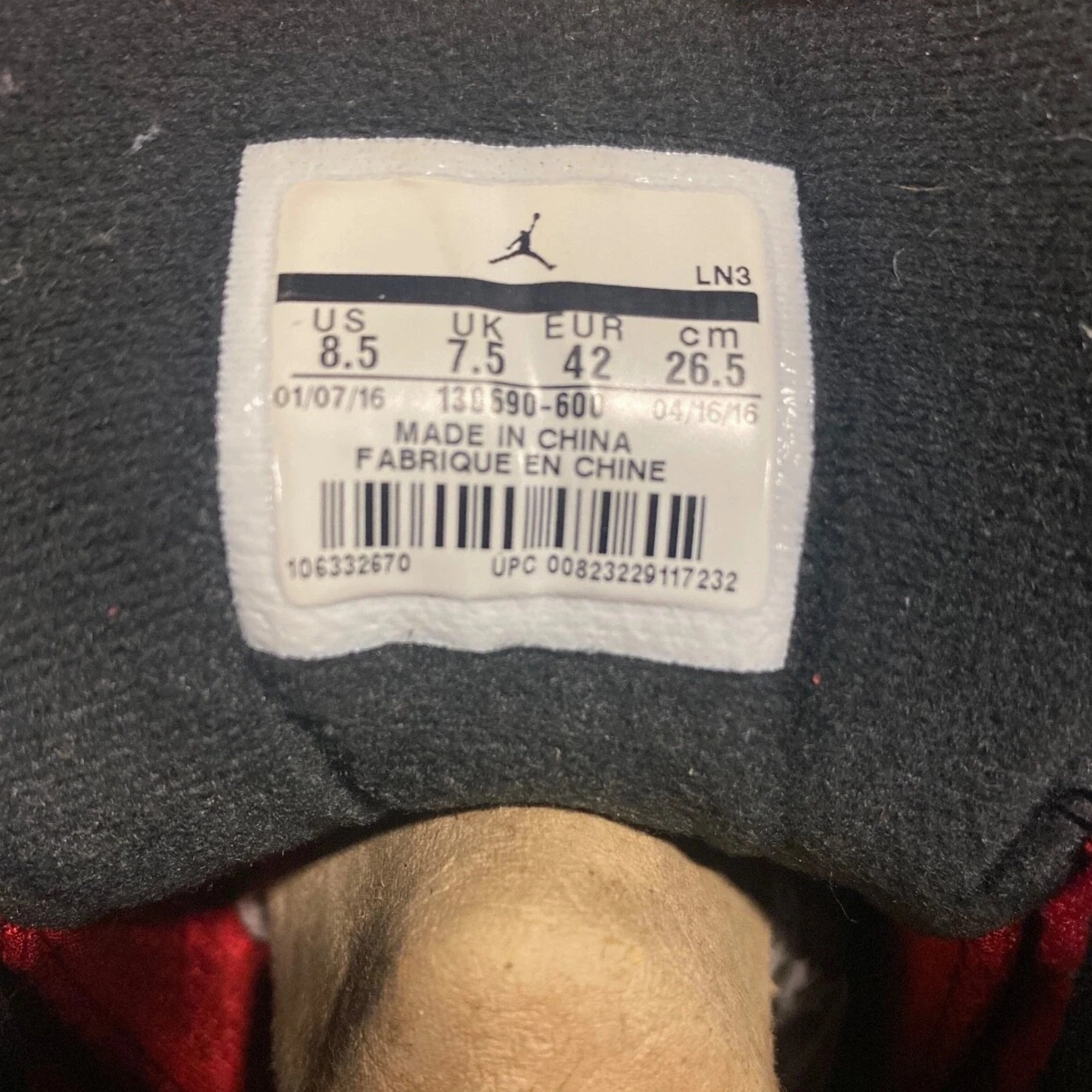 [PRE-LOVED: Size 8.5M / 10W] (Men's) Air Jordan 12 Retro 'Gym Red / White' (2016) 130690-600 Air Jordan 12 Game-Ready Sneakers