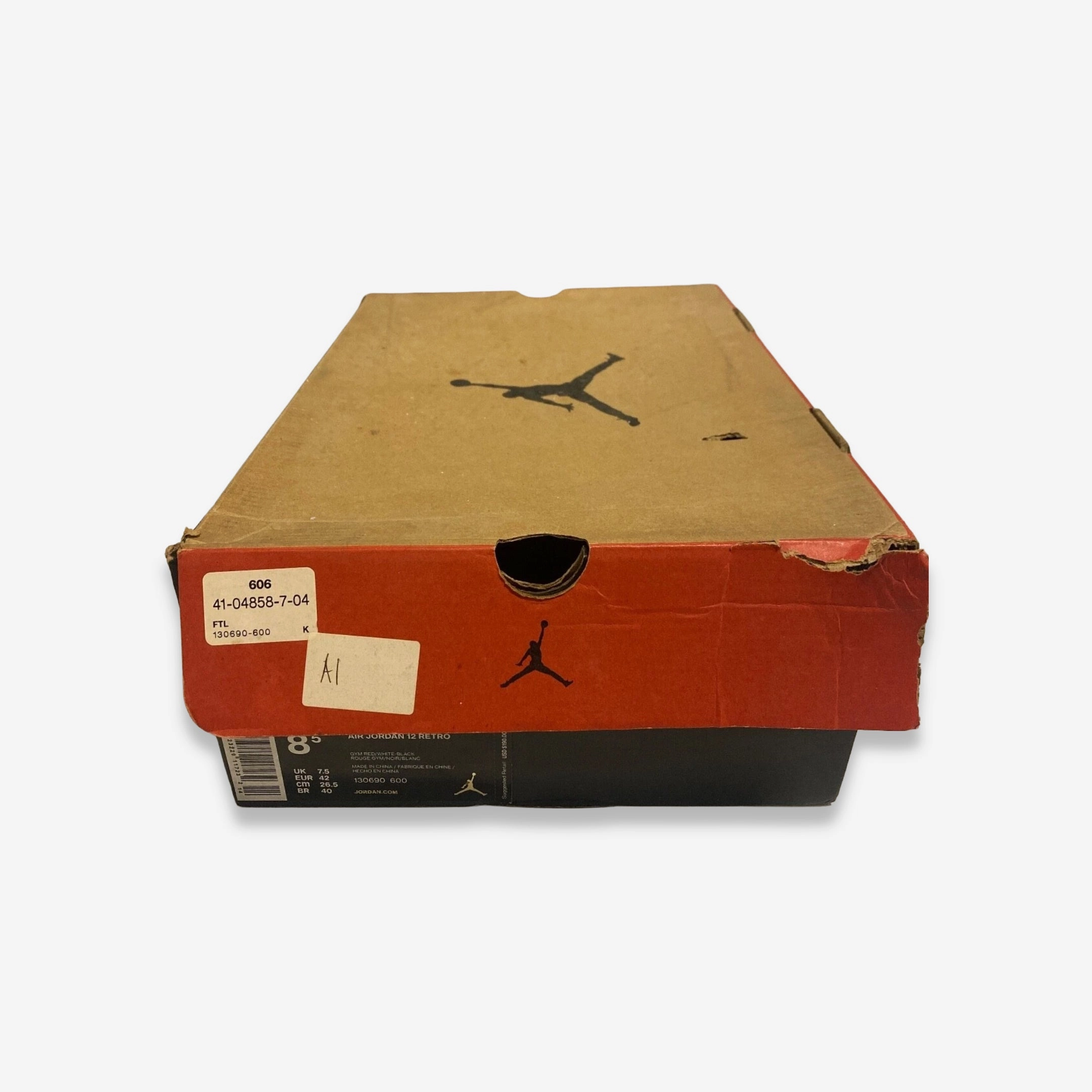 [PRE-LOVED: Size 8.5M / 10W] (Men's) Air Jordan 12 Retro 'Gym Red / White' (2016) 130690-600 Air Jordan 12 Game-Ready Sneakers
