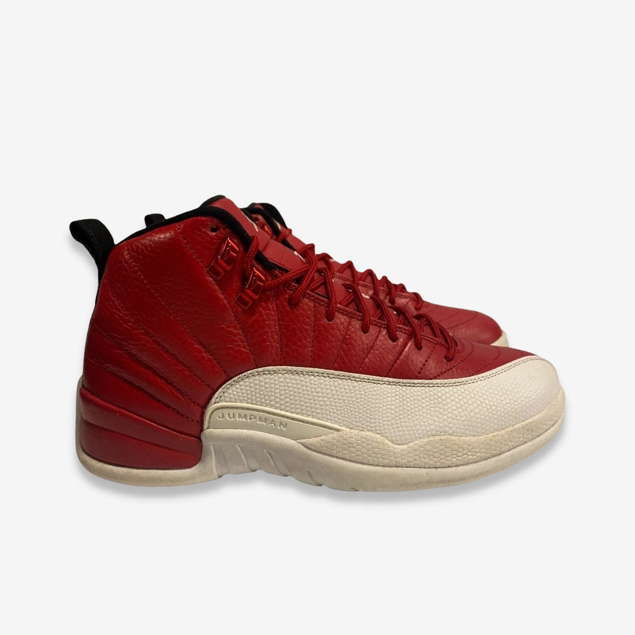 [PRE-LOVED: Size 8.5M / 10W] (Men's) Air Jordan 12 Retro 'Gym Red / White' (2016) 130690-600 Air Jordan 12 Game-Ready Sneakers